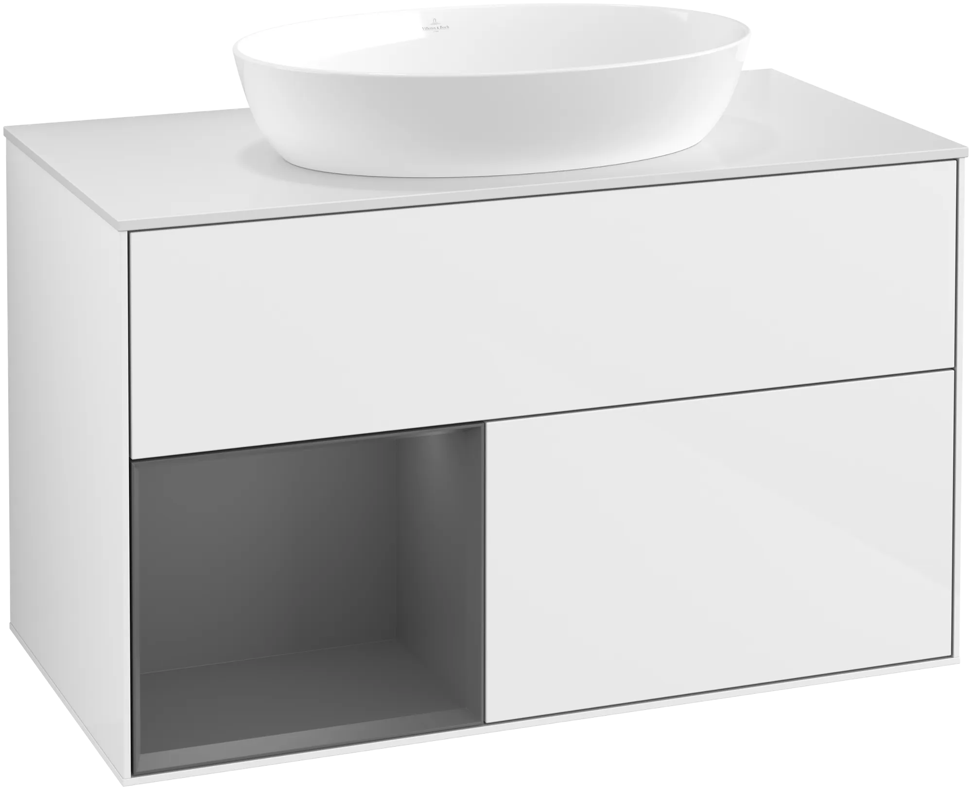 Villeroy & Boch Finion Waschbeckenunterschrank GA1 1000x603x501mm Glossy White/Ant. Matt