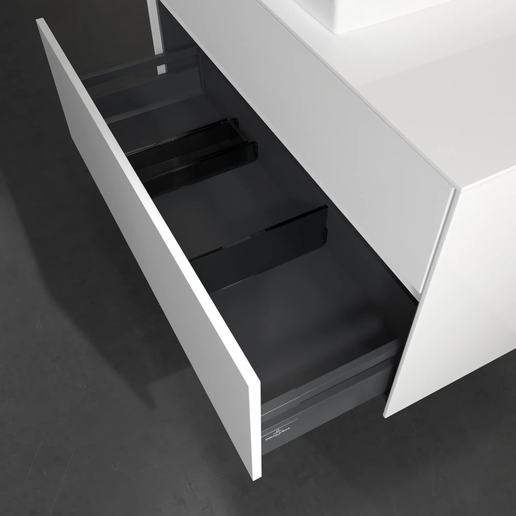 Villeroy & Boch Waschtischunterschrank „Collaro“ 1000 × 548 × 500 mm Glossy White, ohne Beleuchtung, für Becken links