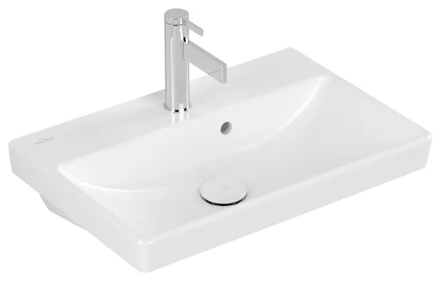 Villeroy & Boch Wandwaschtisch „Avento“ Compact 550 × 370 × 155 mm, für Becken mittig, mit Hahnlochbohrung, Hahnlochposition mittig in Weiß Alpin Villeroy & Boch Wandwaschtisch „Avento“ Compact 550 × 370 × 155 mm, für Becken mittig, mit Hahnlochbohrung, Hahnlochposition mittig in Weiß Alpin