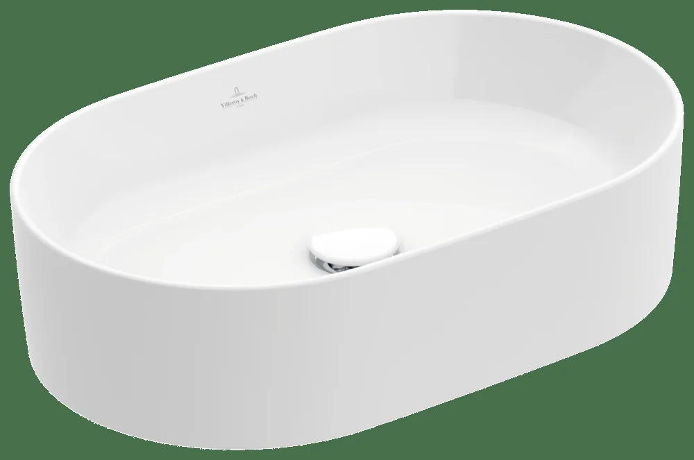 Villeroy & Boch Collaro Aufsatzwaschbecken 560x360mm Oval Weiß Alpin