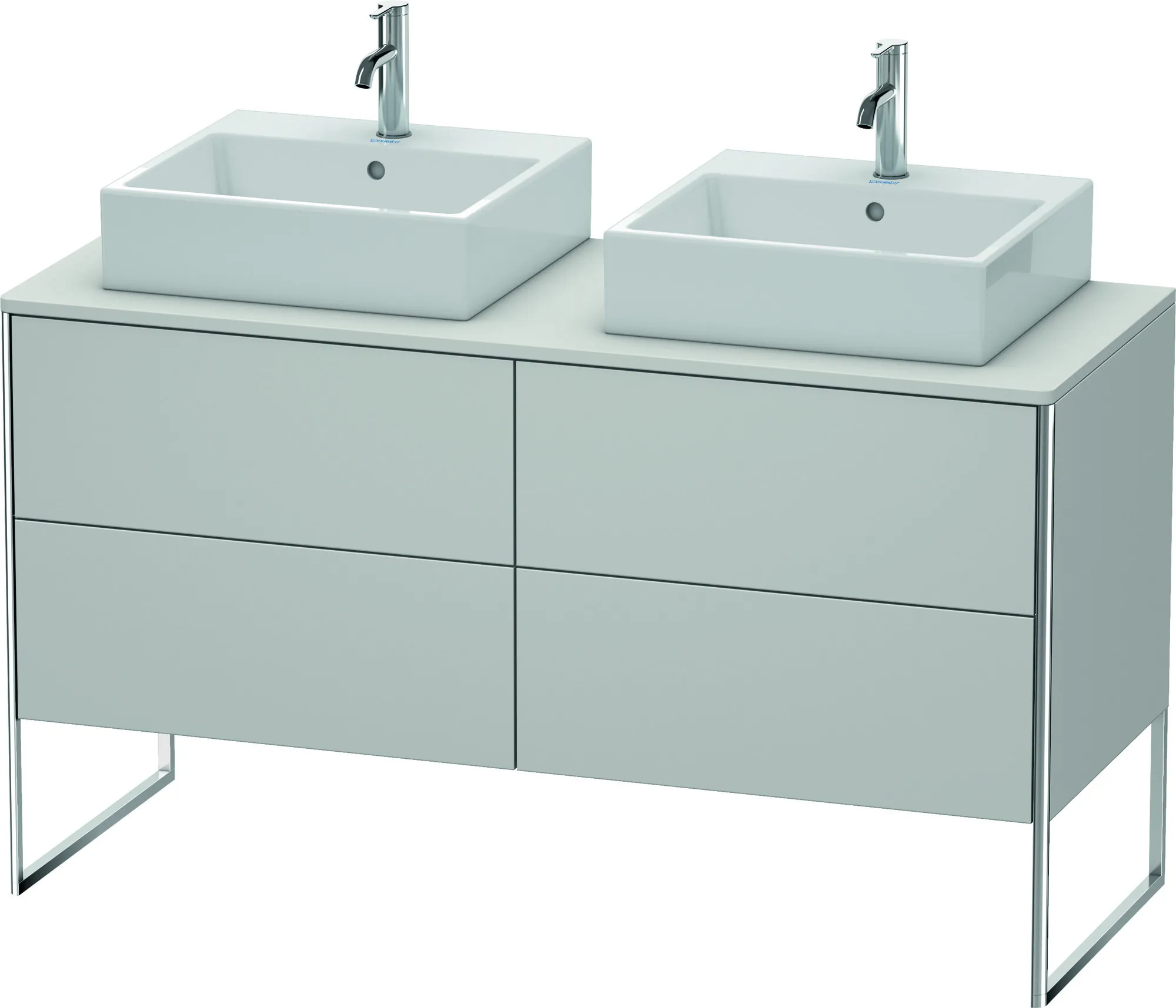 Duravit Waschtischunterschrank bodenstehend „XSquare“ 140 × 77,8 × 54,8 cm Nordic Weiß Seidenmatt