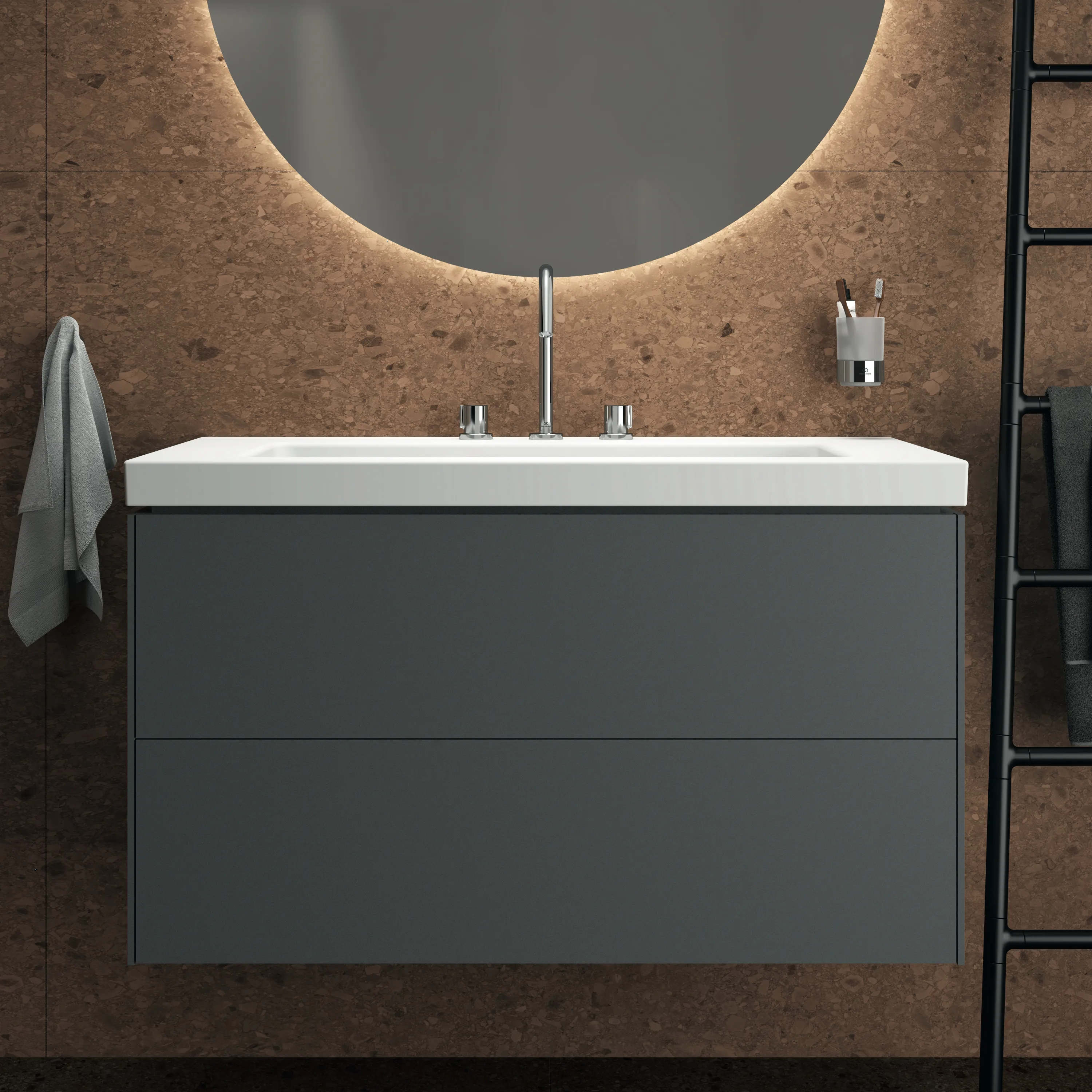 Waschbecken „Extra“ 101 × 51 × 15 cm, Hahnlochposition mittig in Weiß Waschbecken „Extra“ 101 × 51 × 15 cm, Hahnlochposition mittig in Weiß