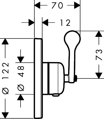 AXOR Archivio Thermostat Unterputz mit Hebelgriff, Oberfläche: Chrom