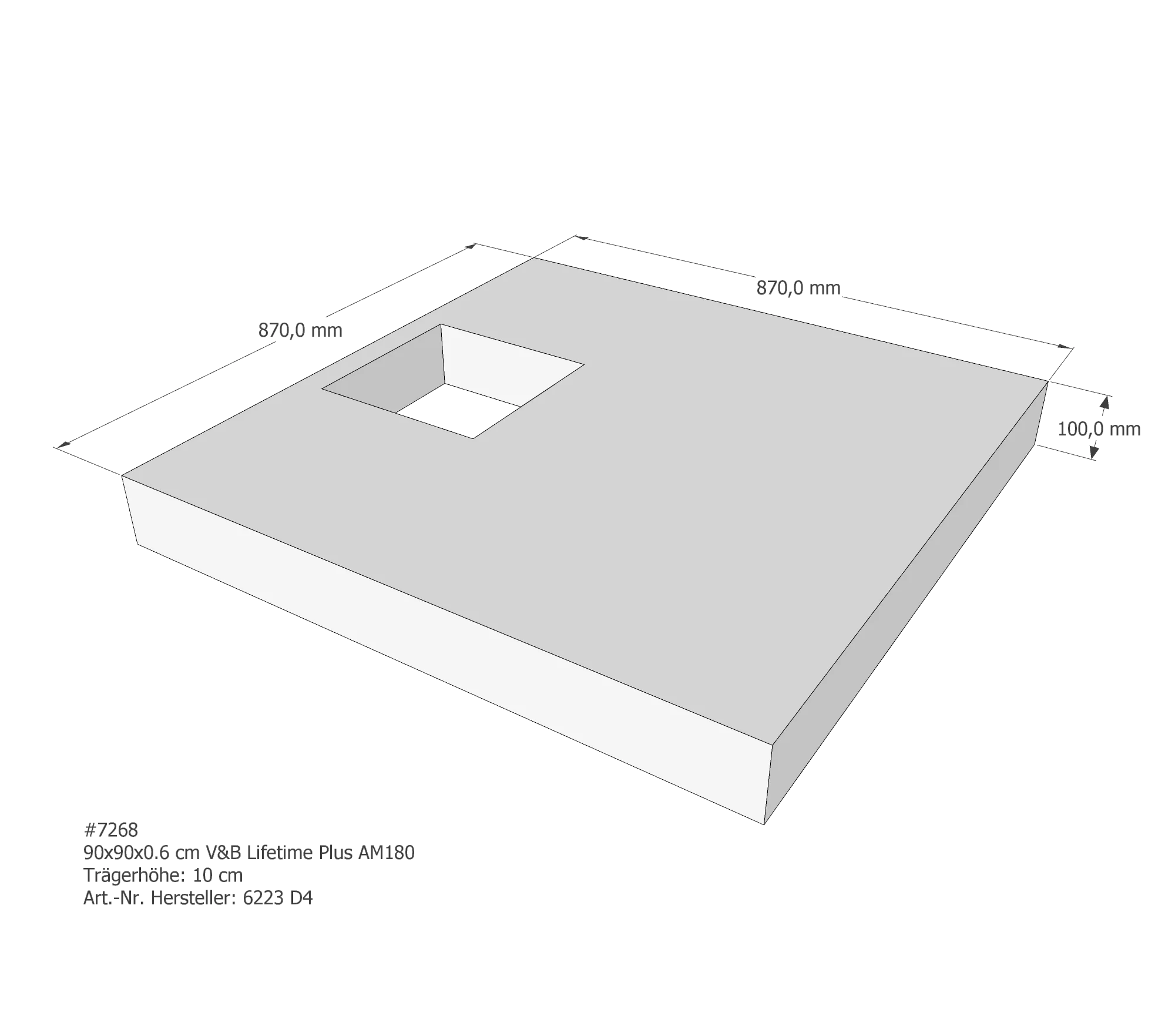 Duschwannenträger passend für Villeroy & Boch Lifetime Plus 90 × 90 cm Duschwannenträger passend für Villeroy & Boch Lifetime Plus 90 × 90 cm