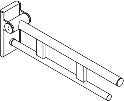 Stützklappgriff Duo, Design A des Systems 900, Edelstahl, PVD, Ausladung 600 mm, in Farbe CK (messing glänzend)