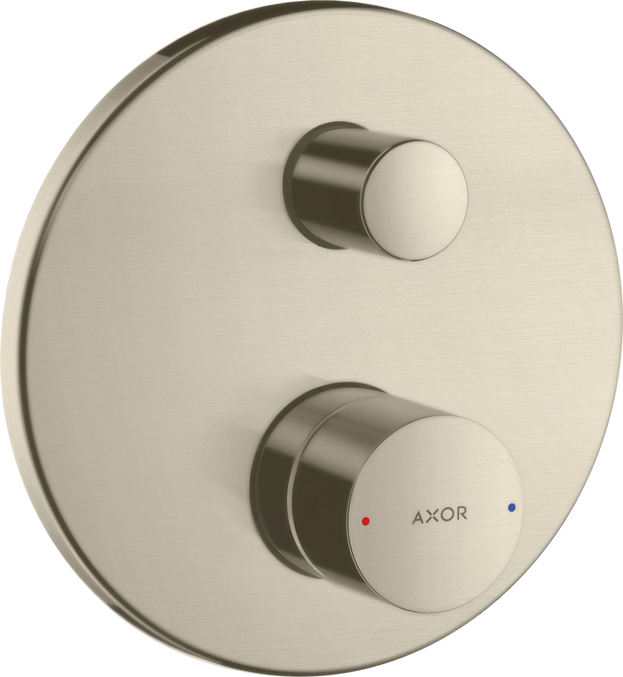 Hansgrohe AXOR Uno Einhebel-Wannenmischer Unterputz, Brushed Nickel, 2 Verbraucher, Keramikmischsystem, einstellbare Temperaturbegrenzung, automatische Rückstellung, Schalldämpfer, für Durchlauferhitzer geeignet
