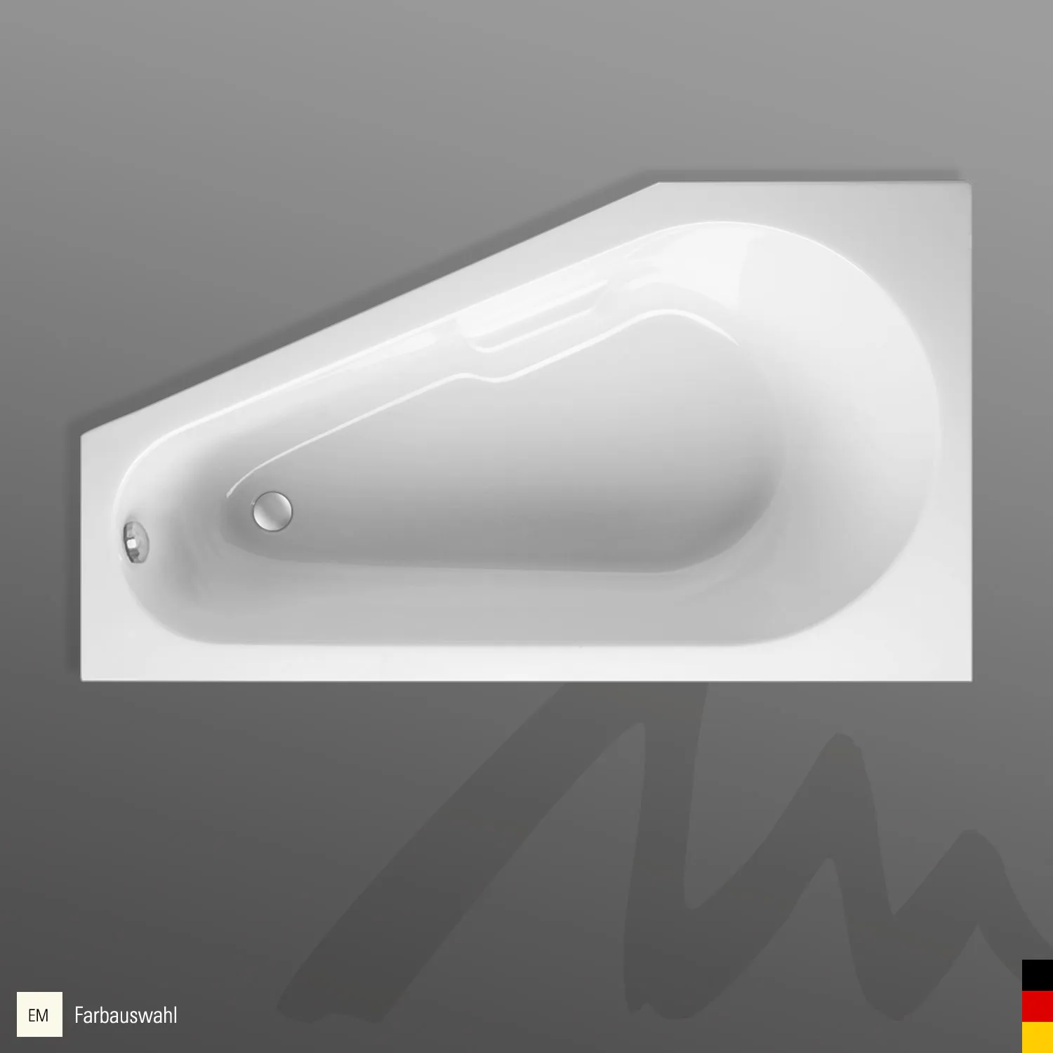 Mauersberger Acryl-Badewanne stricta 160⁄90 rechts, 1600x900x470, Farbgruppe: 3 Mauersberger Acryl-Badewanne stricta 160⁄90 rechts, 1600x900x470, Farbgruppe: 3