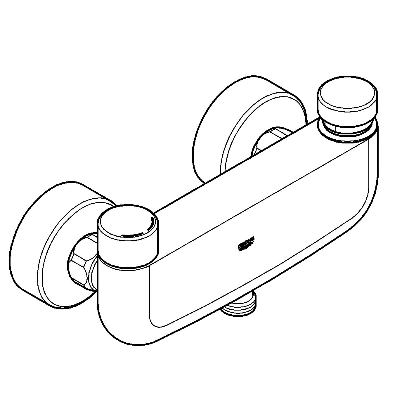 Selbstschluss-Brausebatterie Eurosmart CT 36320, mit Mischung, Wandmontage, chrom Selbstschluss-Brausebatterie Eurosmart CT 36320, mit Mischung, Wandmontage, chrom
