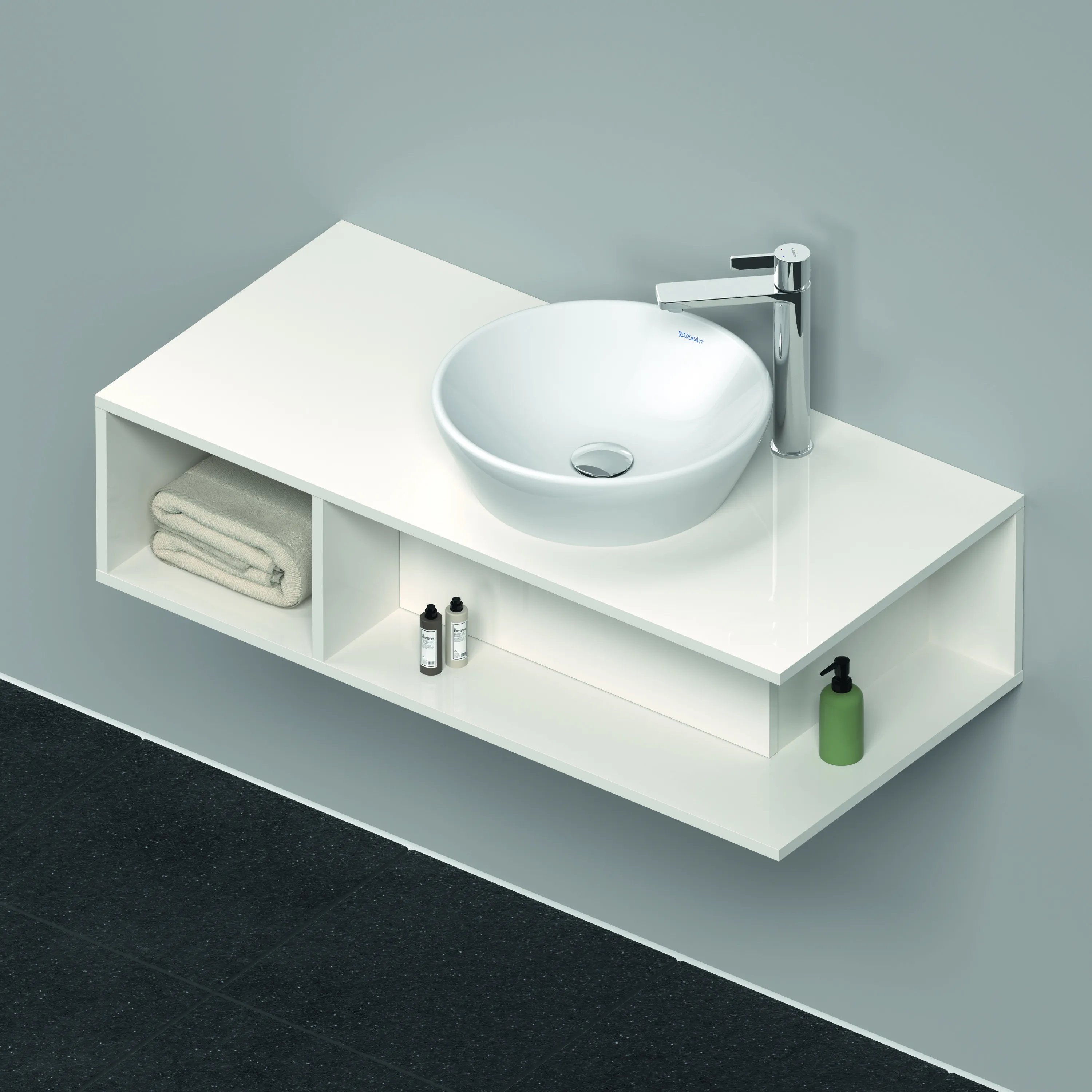 Duravit Waschtischunterschrank wandhängend „D-Neo“ 100 × 26 × 48 cm Weiß Hochglanz