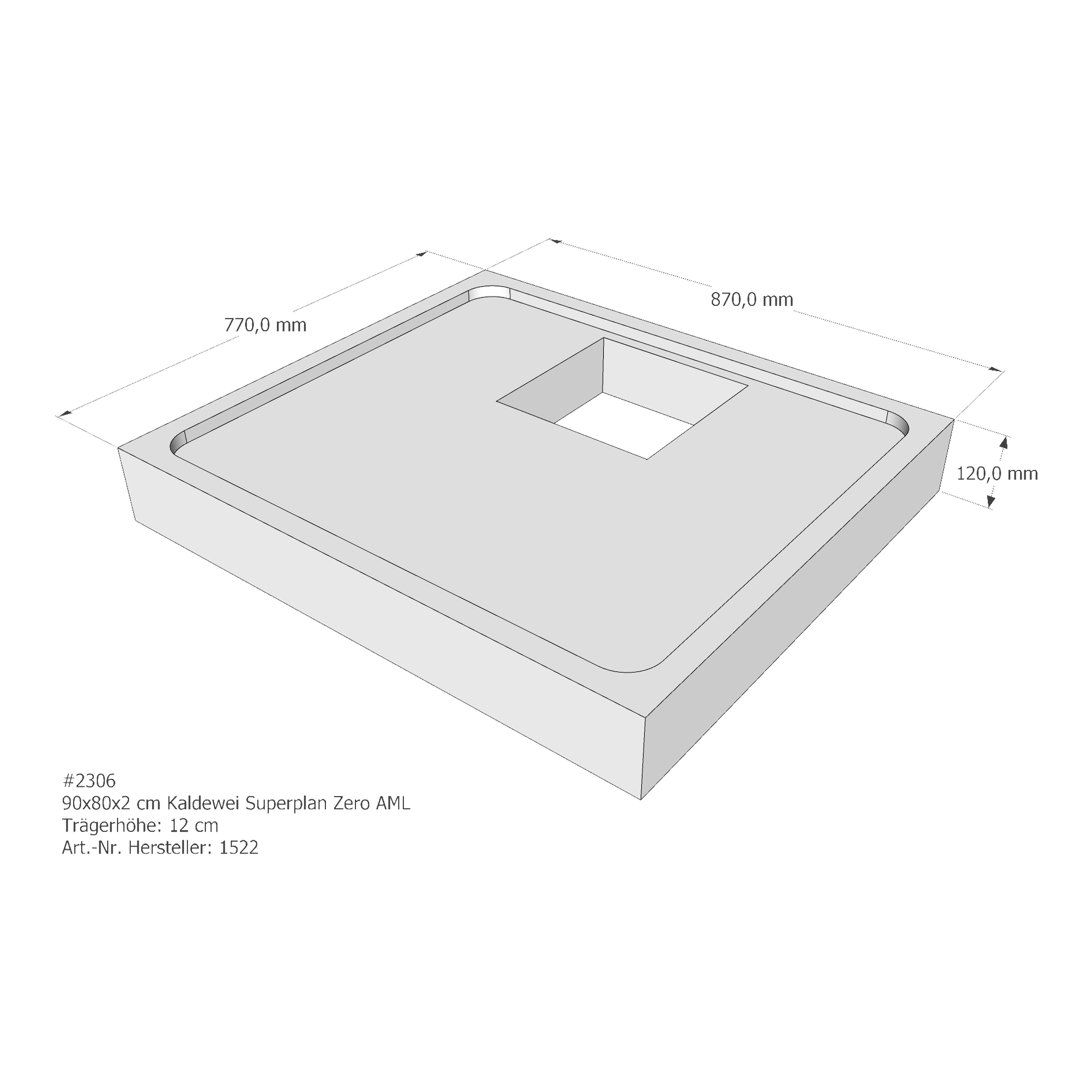 Duschwannenträger für Kaldewei Superplan Zero 90 × 80 × 2 cm Breite: 80 cm / Länge: 90 cm Duschwannenträger für Kaldewei Superplan Zero 90 × 80 × 2 cm Breite: 80 cm / Länge: 90 cm