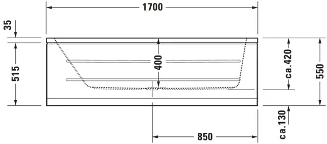 Duravit Badewanne „D-Code“ rechteck 170 × 75 cm, Mittelablauf