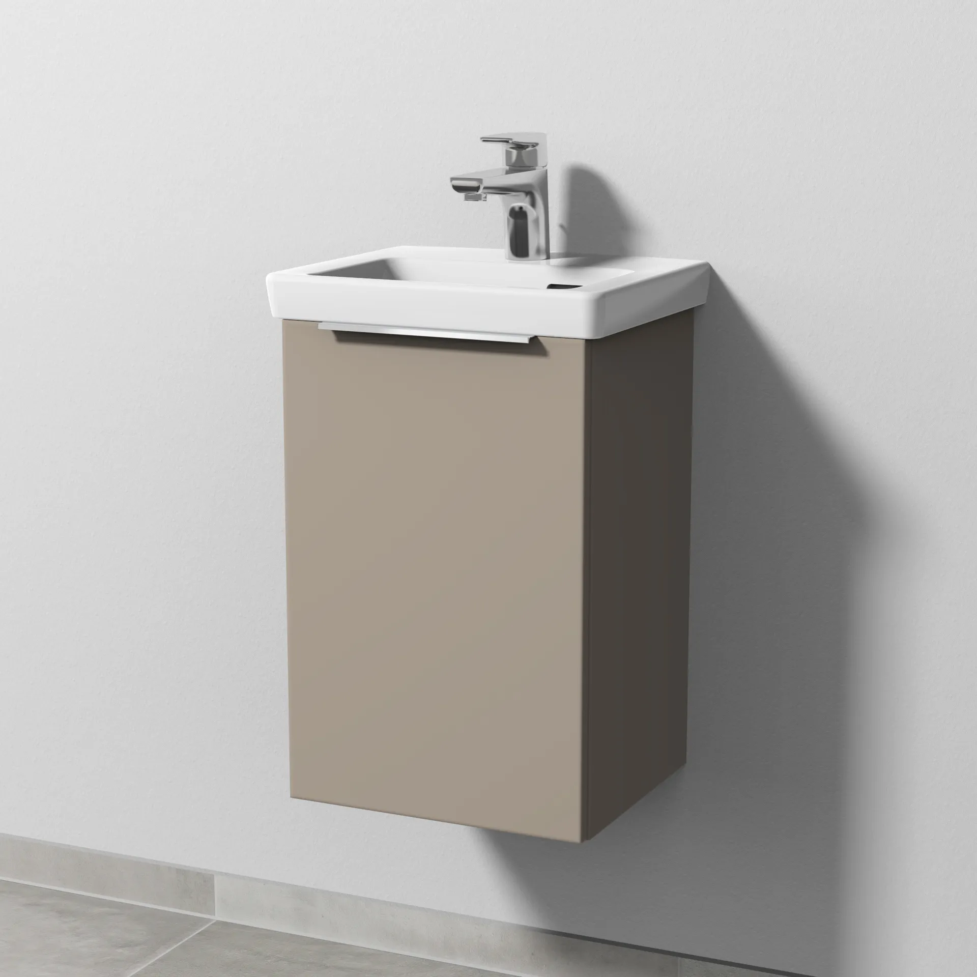 Sanipa Waschtischunterschrank „3way“ 335 × 517 × 293 mm in Sandgrau (matt), Anschlag links