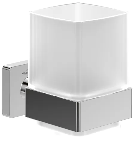 Villeroy & Boch Glas/Zahnbürstenhalter „Elements-Striking“ in chrom, Befestigung verdeckt