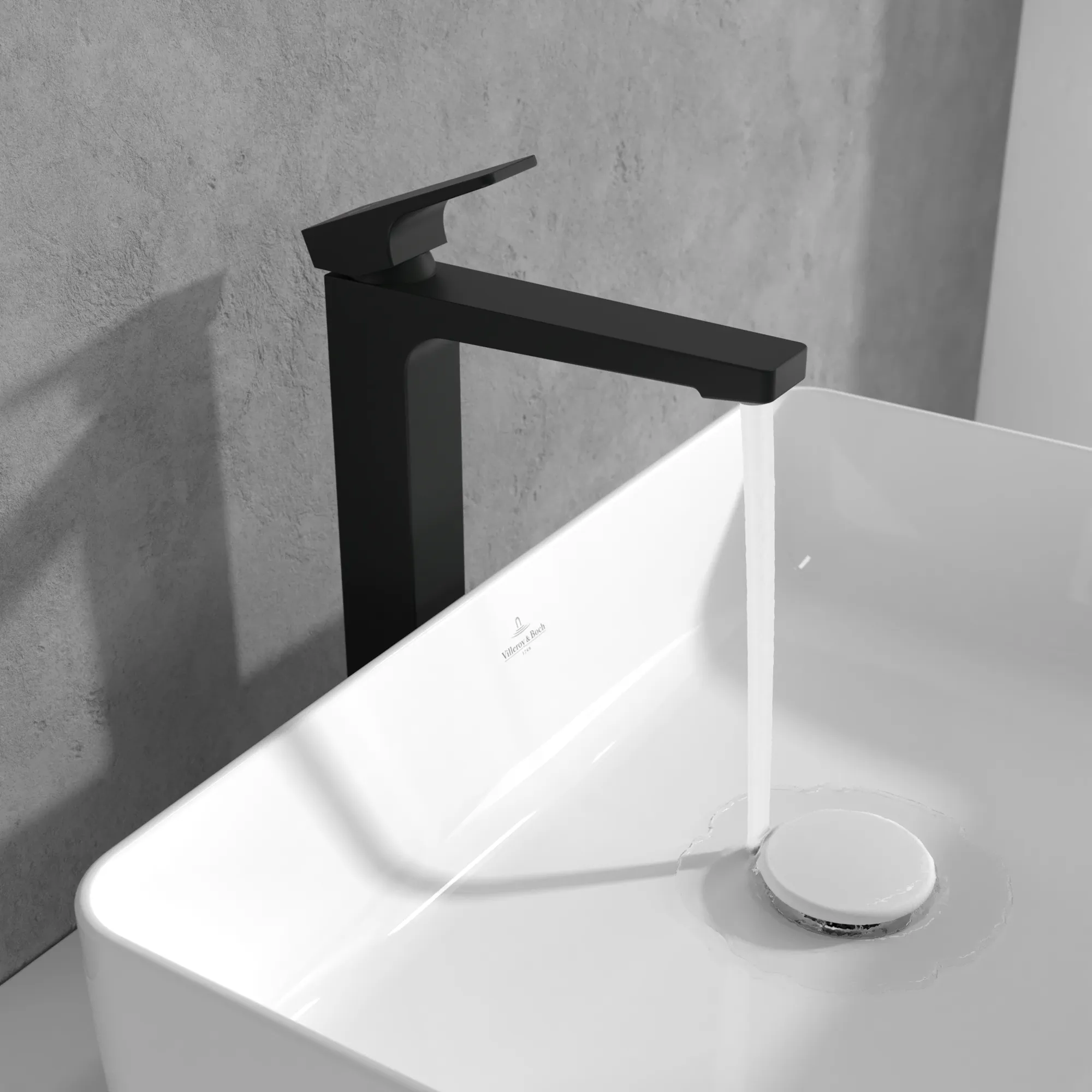 Einhand-Waschtischarmatur „Architectura Square“ 21,1 cm Ausladung 176 mm in Matt Black Einhand-Waschtischarmatur „Architectura Square“ 21,1 cm Ausladung 176 mm in Matt Black