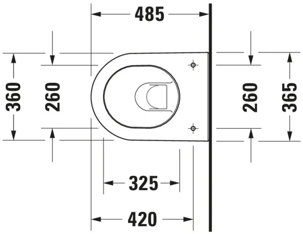 Wand-Tiefspül-WC Compact „Darling New“ 36,5 × 34,5 × 48,5 cm, Befestigung verdeckt, mit Spülrand