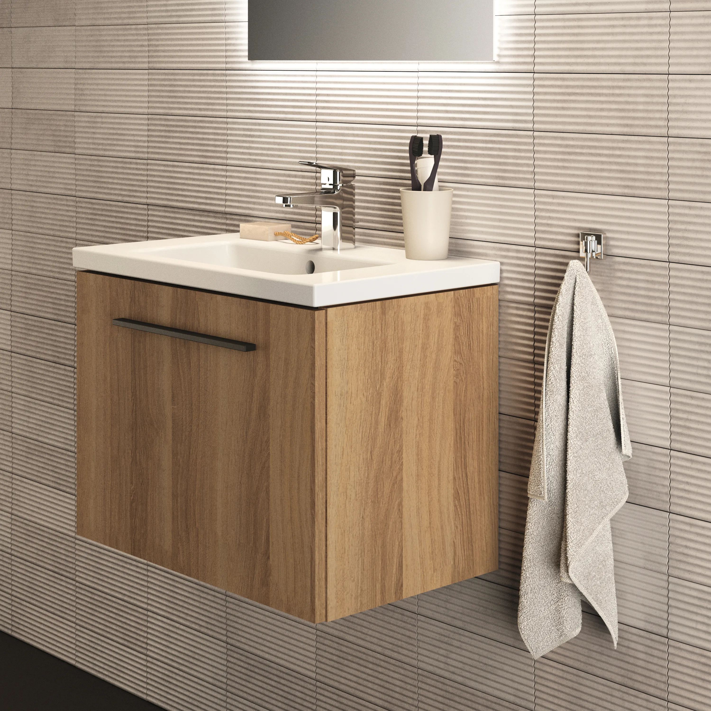 Ideal Standard Waschtischunterschrank „i.lifeS“ 60 × 44 × 37,5 cm Eiche Natur