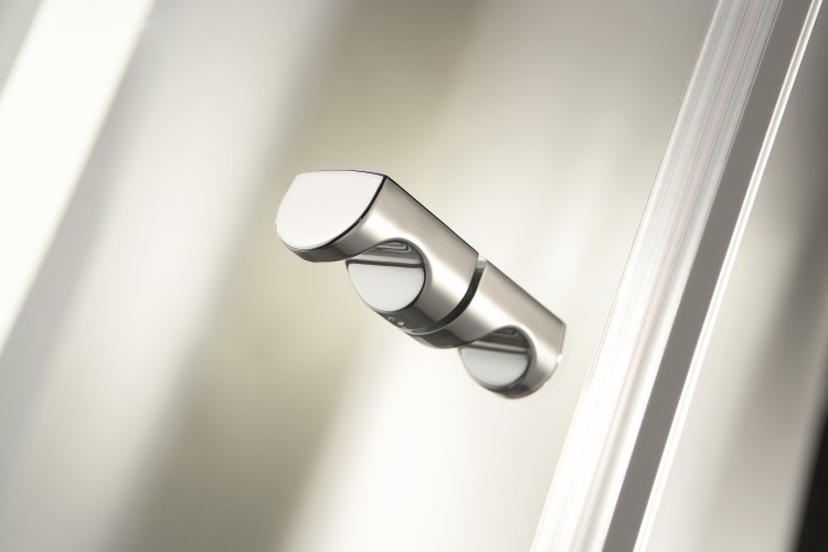 HSK teilgerahmte Drehtür mit Nebenteil pendelbar 2-teilig „Exklusiv“ Glas Grau, Profile Chromoptik (Alu Hochglanz poliert), B: 1200 mm H: 2000 mm HSK teilgerahmte Drehtür mit Nebenteil pendelbar 2-teilig „Exklusiv“ Glas Grau, Profile Chromoptik (Alu Hochglanz poliert), B: 1200 mm H: 2000 mm