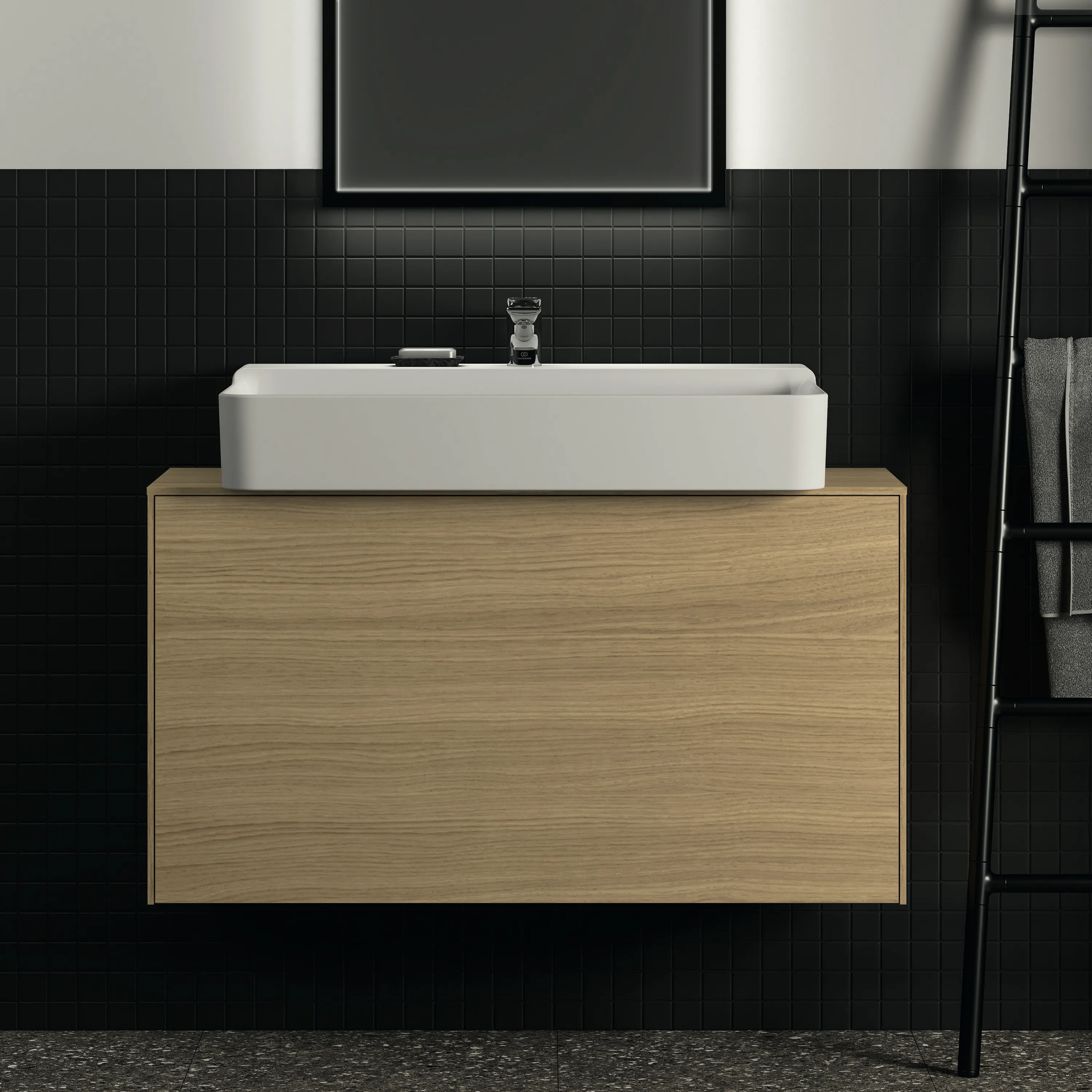 Ideal Standard Waschtischunterschrank „Conca“ 100,2 × 55 × 37,3 cm Eiche hell Furnier Ideal Standard Waschtischunterschrank „Conca“ 100,2 × 55 × 37,3 cm Eiche hell Furnier