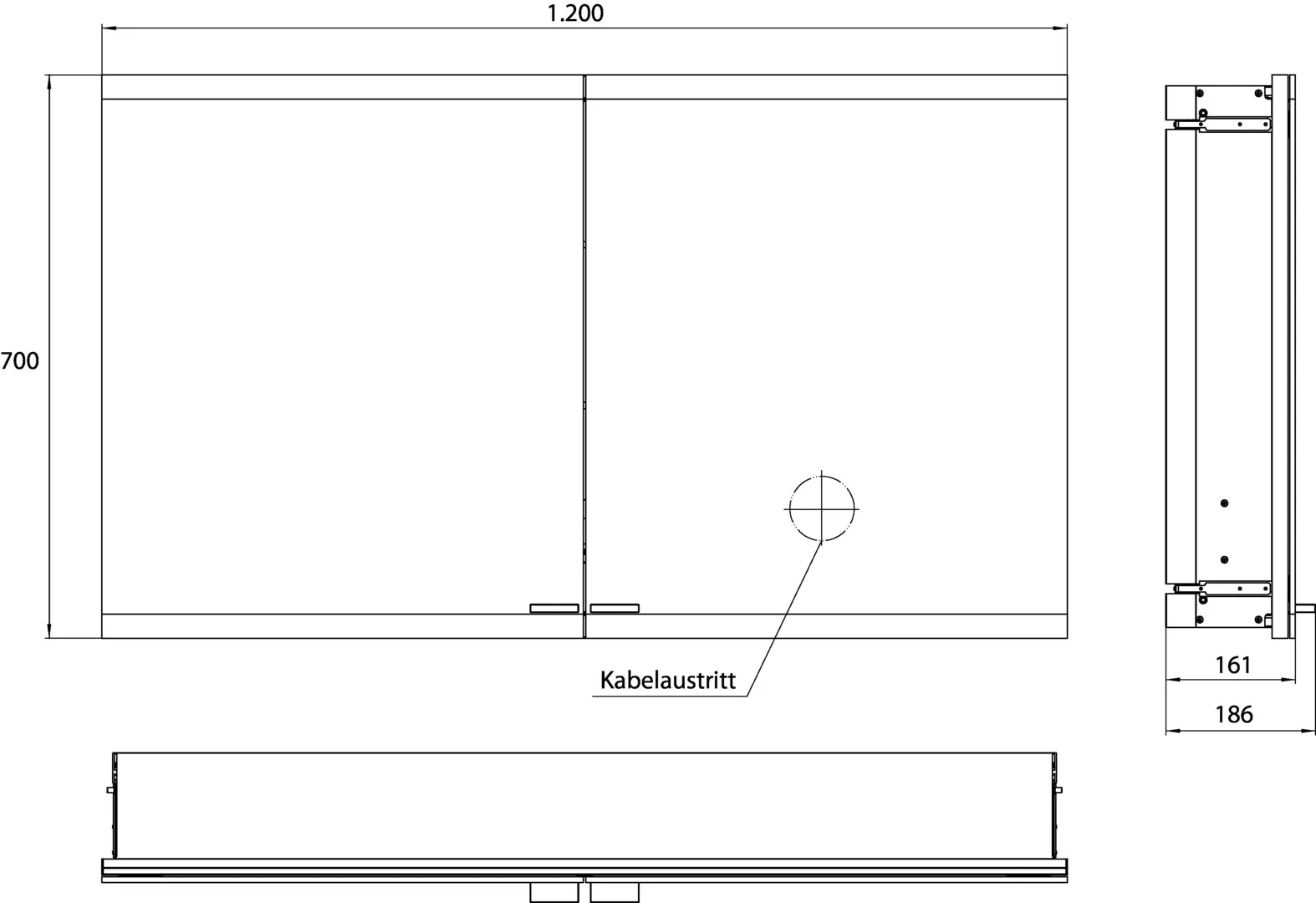 emco Unterputz-Spiegelschrank „asis evo“ 120 × 70 × 18,6 cm