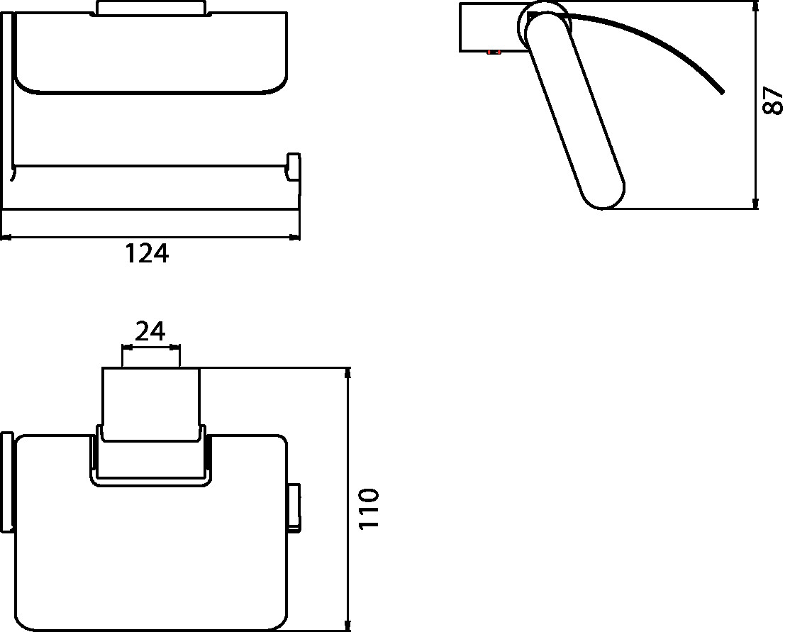 emco Toilettenpapierhalter mit Deckel „system 2“ 11 × 8,7 cm in chrom, Befestigung verdeckt