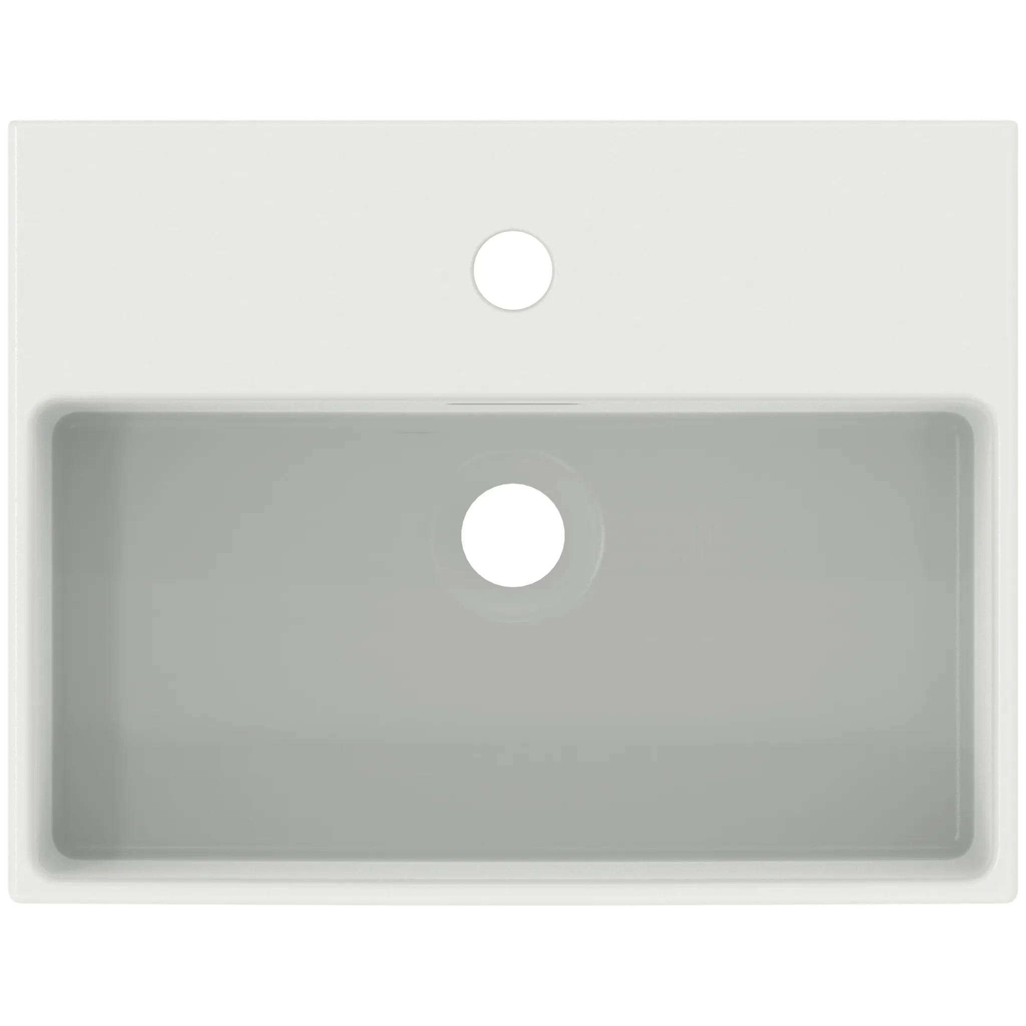 Waschbecken „Extra“ 45 × 35 × 15 cm, Hahnlochposition mittig in Seidenweiß