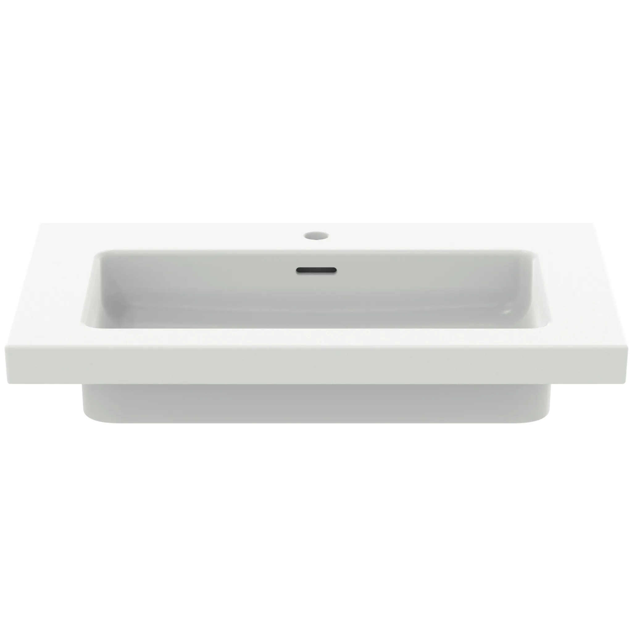 Waschbecken „Extra“ 81 × 51 × 15 cm, Hahnlochposition mittig in Seidenweiß Waschbecken „Extra“ 81 × 51 × 15 cm, Hahnlochposition mittig in Seidenweiß