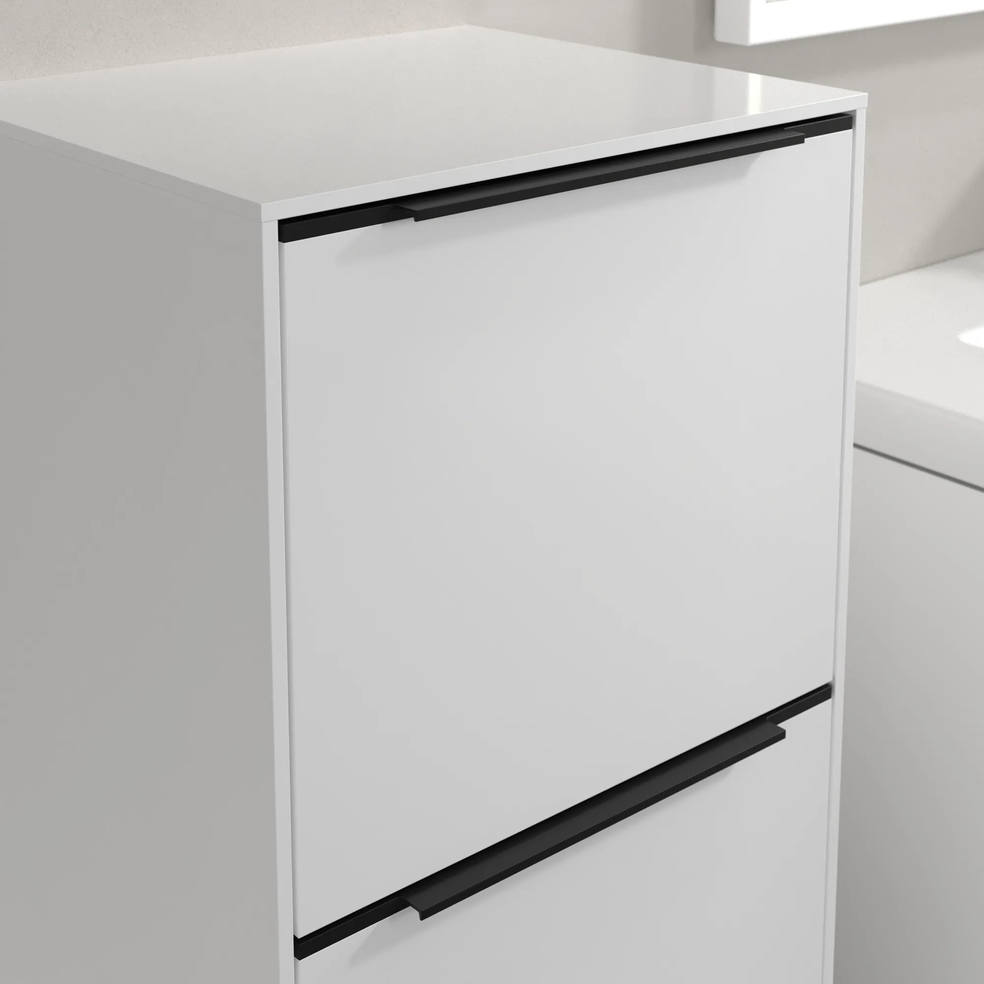 Villeroy & Boch Seitenschrank „Subway 3.0“ 40 × 86 × 36,2 × 36,2 cm 1 Auszug, 1 Tür, Anschlag (Scharnier) links, 1 Tür, Anschlag links