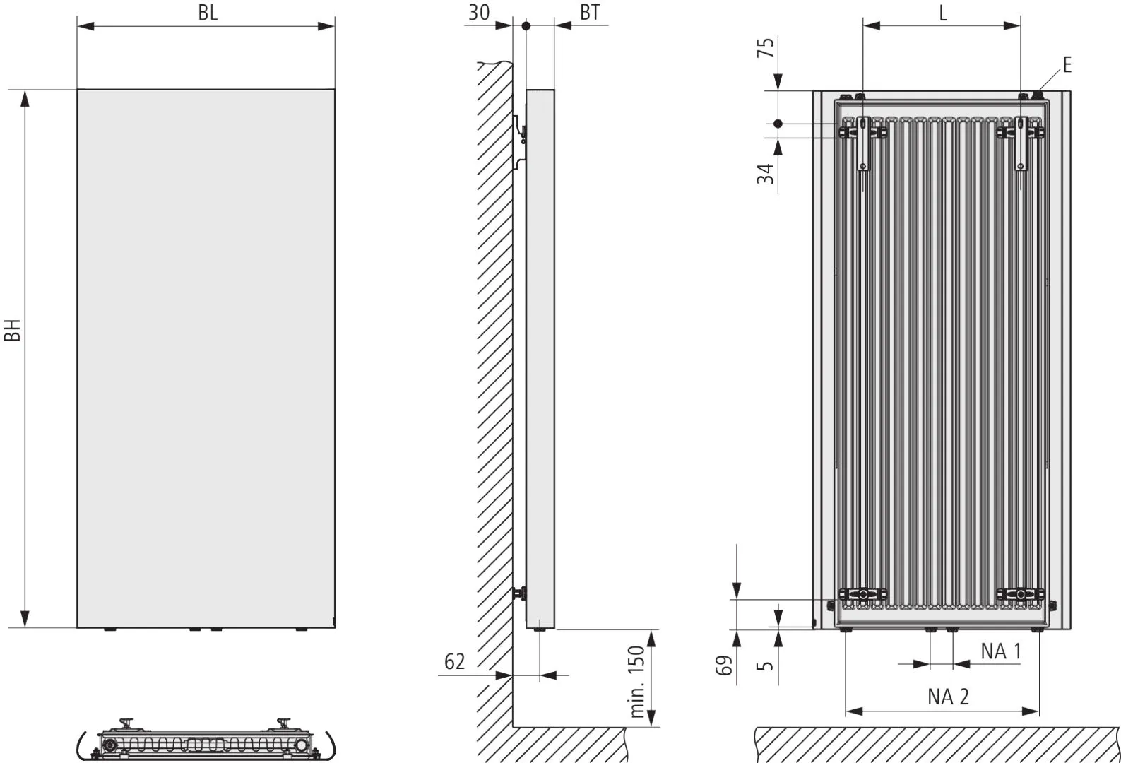 Kermi Design-Elektroheizkörper Elektro-Zusatzbetrieb „Pateo®“ 70 × 192,5 cm in Graphit Metallic Kermi Design-Elektroheizkörper Elektro-Zusatzbetrieb „Pateo®“ 70 × 192,5 cm in Graphit Metallic