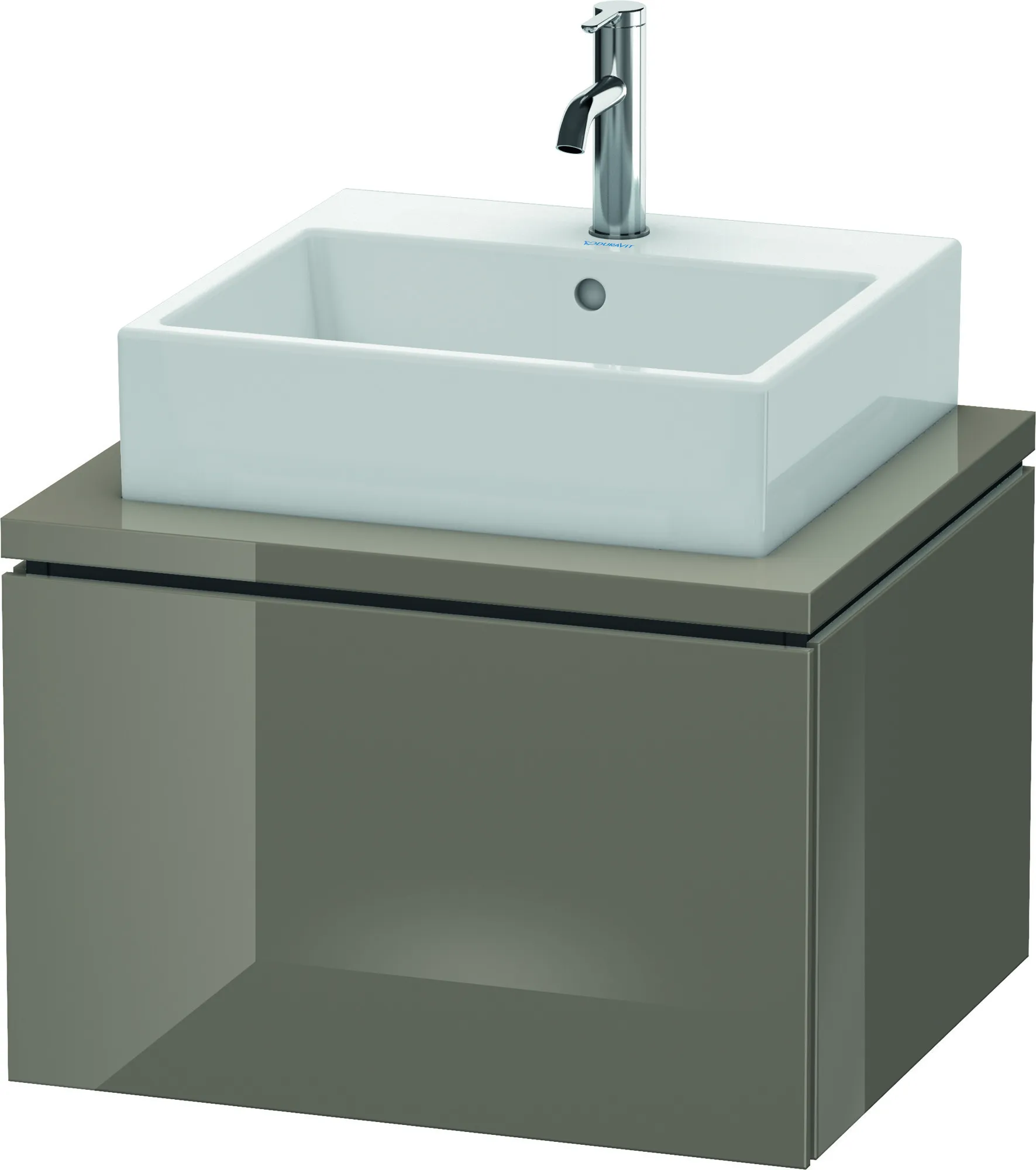 Duravit Waschtischunterschrank wandhängend „L-Cube“ 62 × 40 × 54,7 cm Flannel Grey Hochglanz