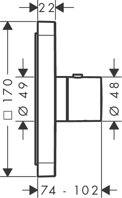 Thermostat UP Axor ShowerSelect Highflow Fertigset chrom Thermostat UP Axor ShowerSelect Highflow Fertigset chrom