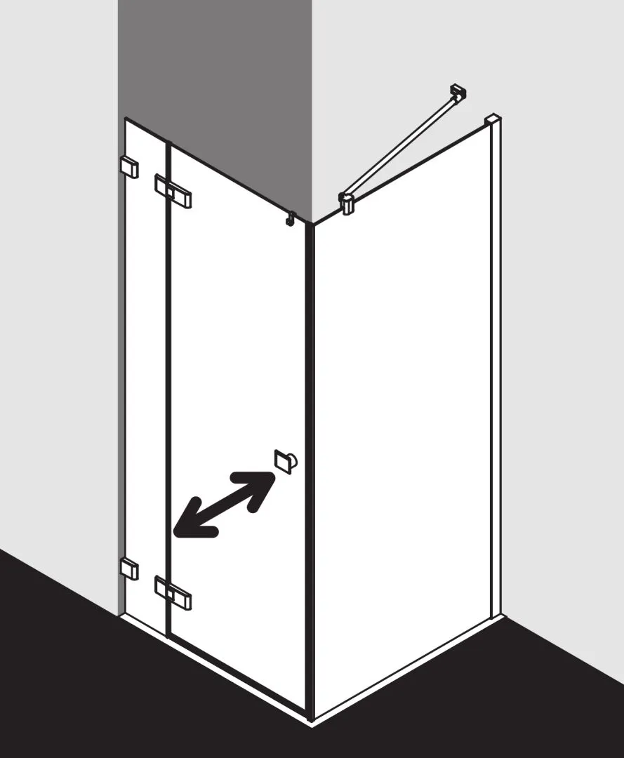 Kermi Duschdesign MENA Seitenwand, 2000x900mm, Schwarz Soft RAL 9005