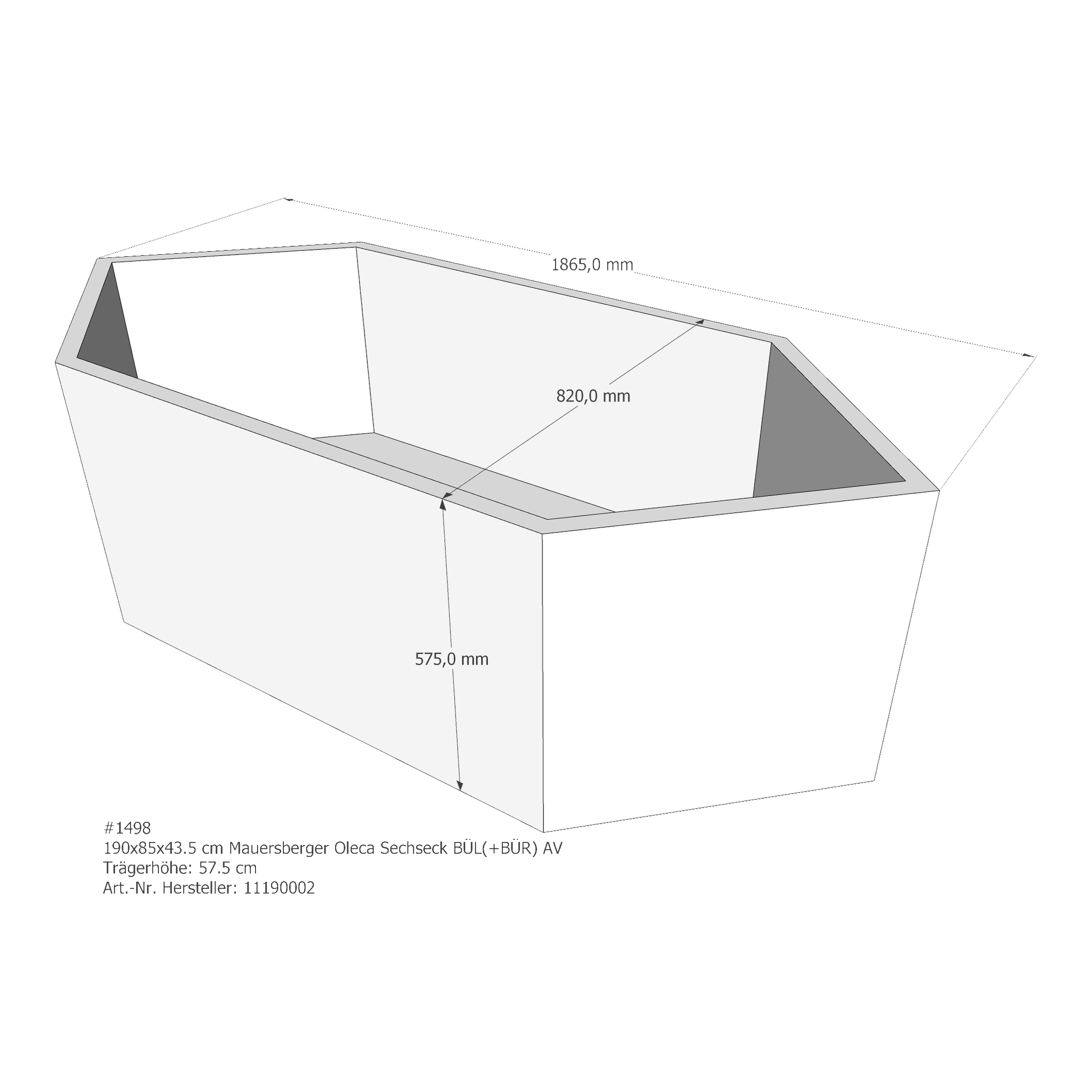Badewannenträger für Mauersberger Oleca 190 × 85 × 45 cm Badewannenträger für Mauersberger Oleca 190 × 85 × 45 cm