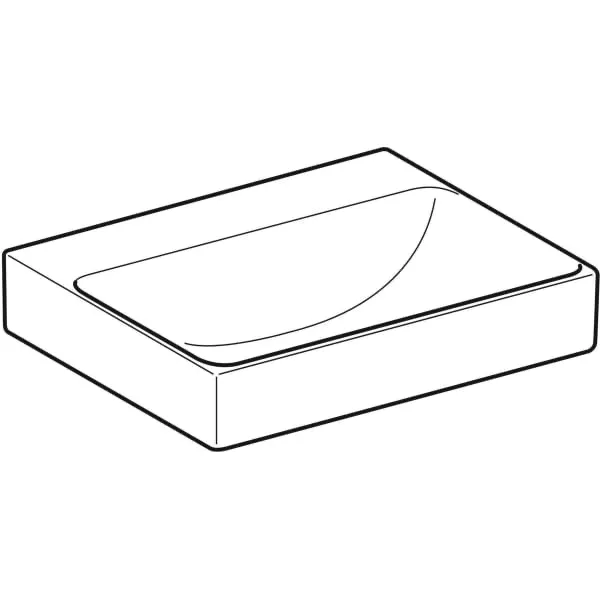 Aufsatzwaschtisch „One“, rechteckig 50 × 40 cm in weiß mit KeraTect®
