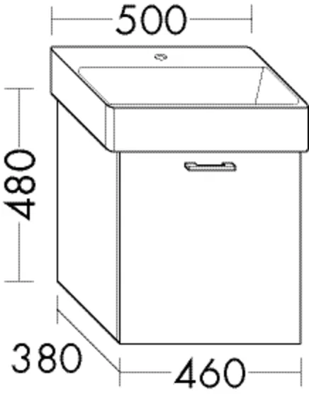 Waschtischunterschrank Sys30 von burgbad - 1 Auszug, 480 mm hoch, 460 mm breit, 380 mm tief