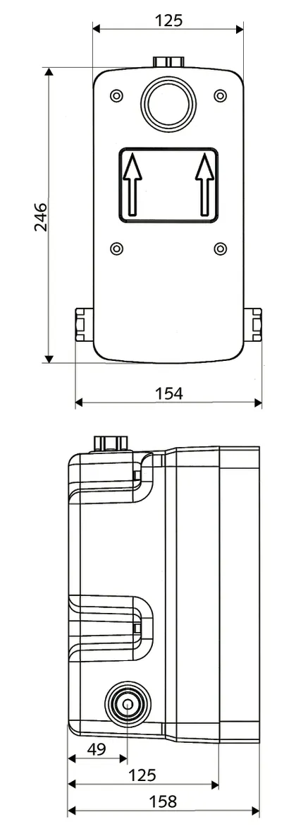 Unterputz-Masterbox WBD-SC-T, Mischwasser, Thermostat, Masterbox, 2 Vorfilter, 2 RFV, 2x G 1/2 IG, G 1/2 IG, B 125 mm x H 246 mm x T 158 mm