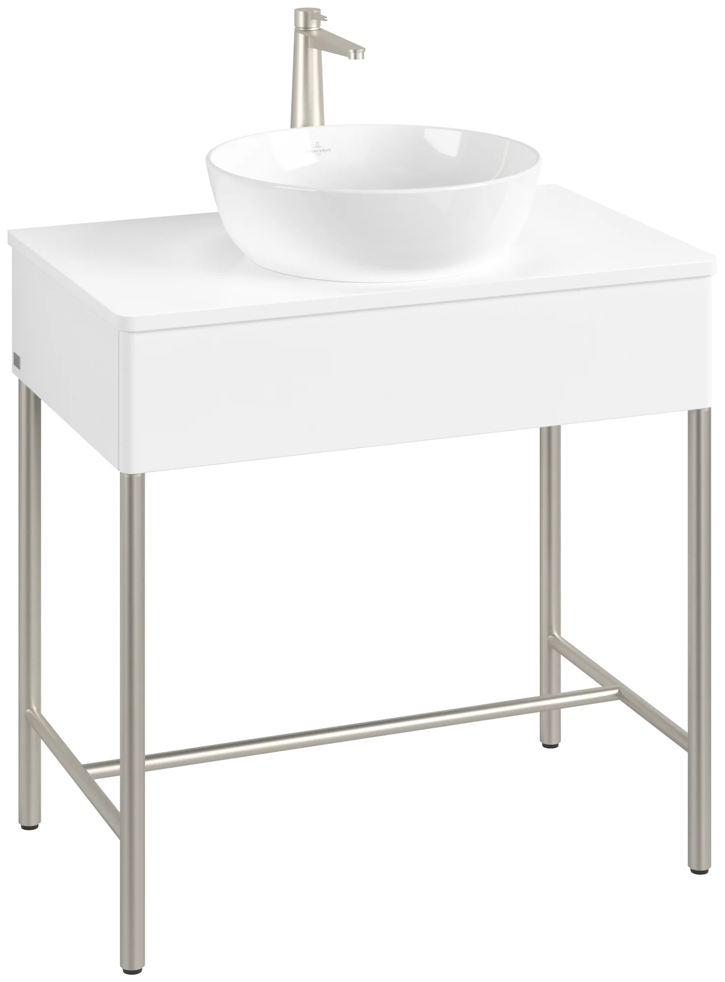 Villeroy & Boch Waschbeckenunterschrank Artis K60050MT, Eckig White Matt Lacquer, 800x782x500mm, mit Metallgestell und Push-to-open Funktion