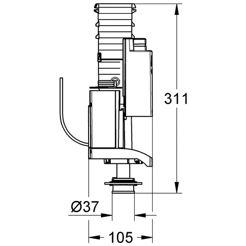 2-Mengen-Ablaufventil AV1 42320, mit Verlängerungsrohr, 6-9l einstellbar, ohne Ventilsitz 2-Mengen-Ablaufventil AV1 42320, mit Verlängerungsrohr, 6-9l einstellbar, ohne Ventilsitz