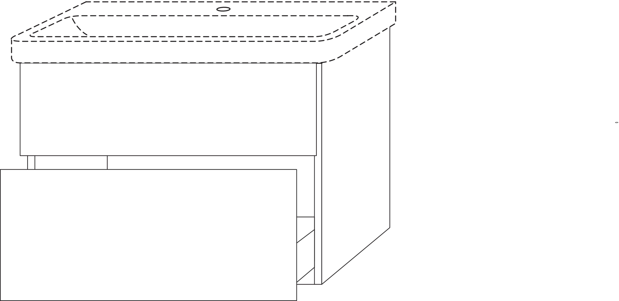 Sanipa Waschtischunterschrank „3way“ passend zu Keramik-Waschtische Avento von Villeroy & Boch 776 × 580 × 452 mm in Anthrazit (matt)