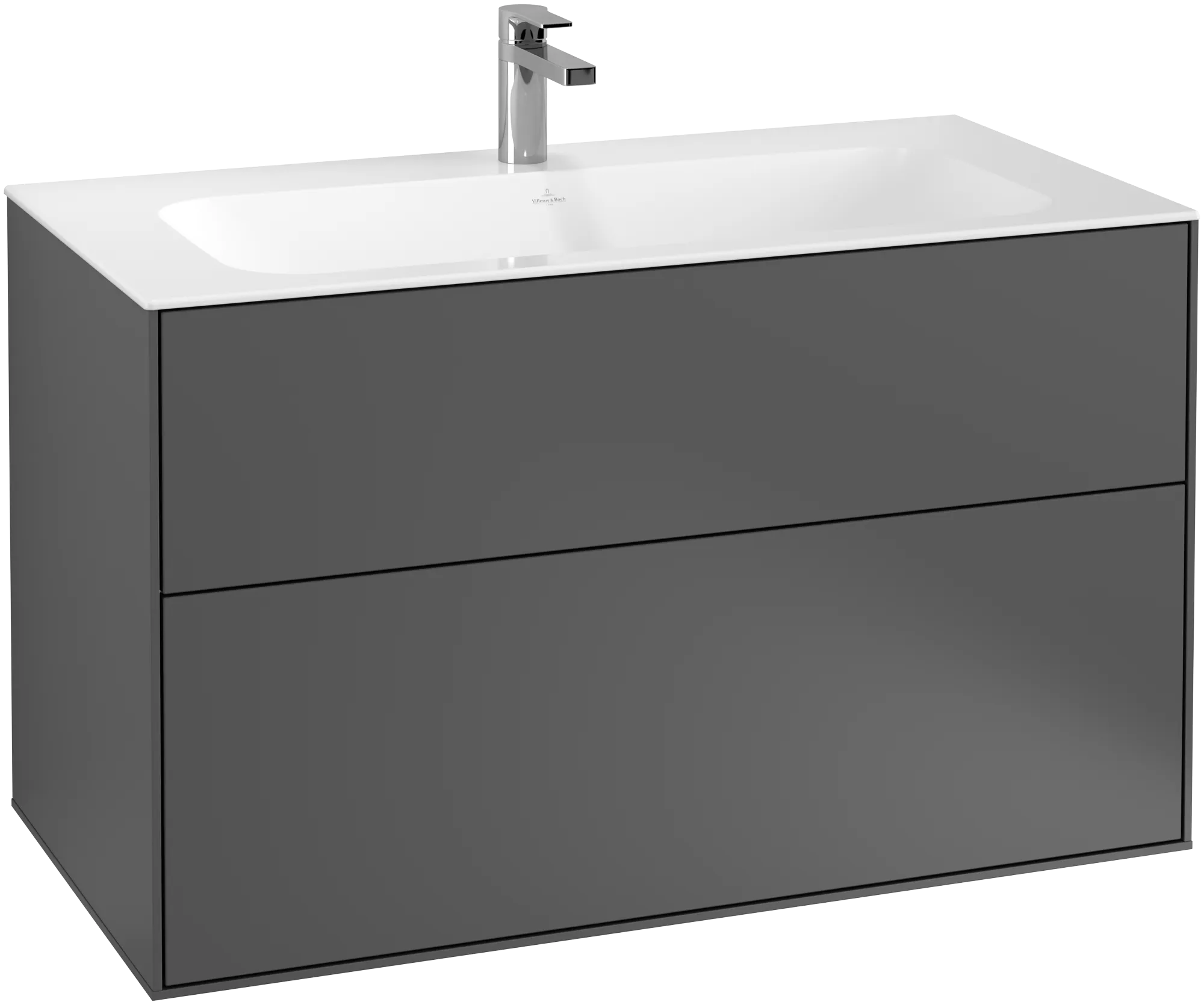 Villeroy & Boch Waschtischunterschrank „Finion“ für Schrankwaschtisch 996 × 591 × 498 mm Anthracite Matt Lacquer, für Becken mittig