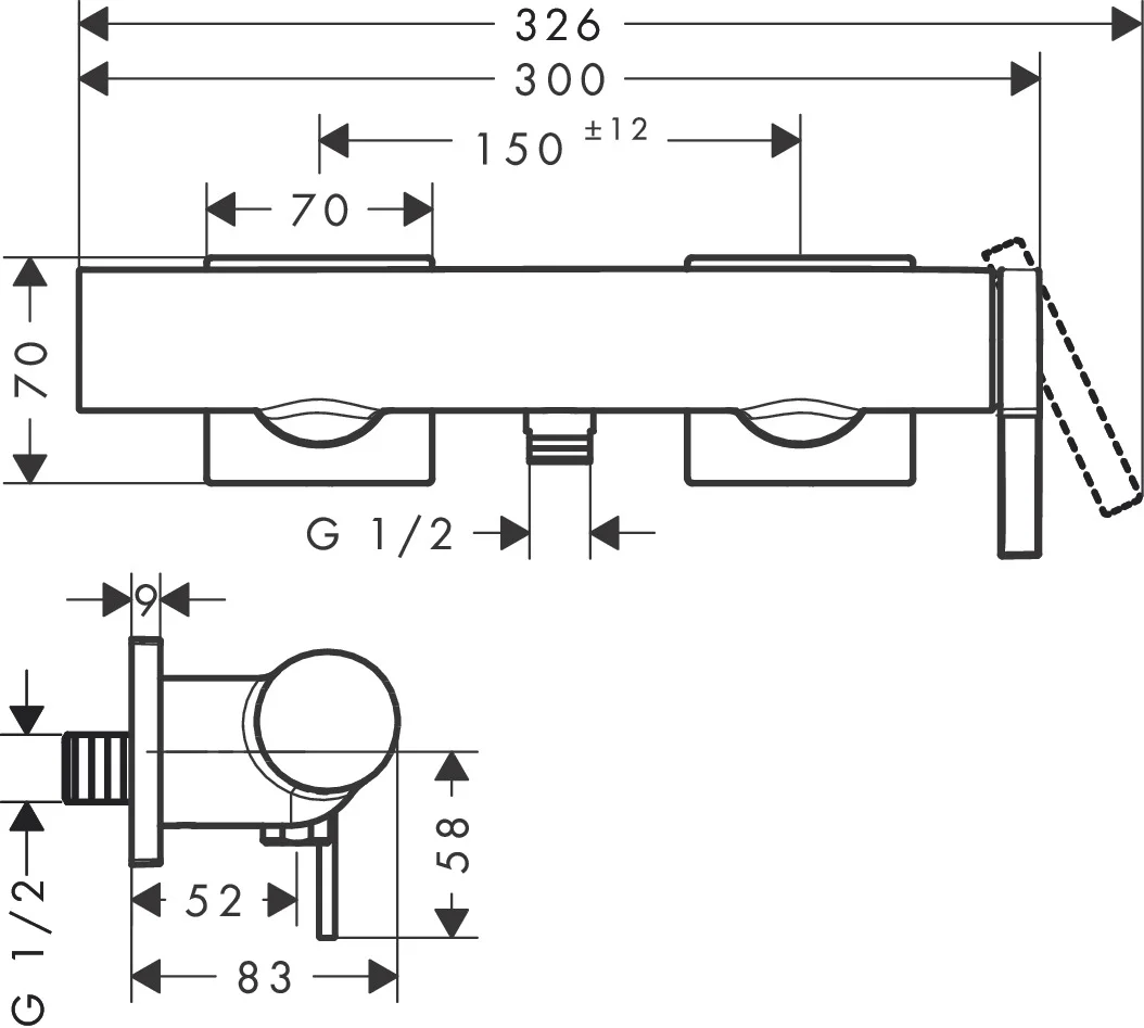Hansgrohe Tecturis E Einhebel-Brausemischer Aufputz Chrom, Stichmaß 150 ± 12 mm, max. Durchfluss 14,9 l/min, Keramikmischsystem, Temperaturbegrenzung einstellbar, Rückflussverhinderer, Schalldämpfer, für Durchlauferhitzer geeignet Hansgrohe Tecturis E Einhebel-Brausemischer Aufputz Chrom, Stichmaß 150 ± 12 mm, max. Durchfluss 14,9 l/min, Keramikmischsystem, Temperaturbegrenzung einstellbar, Rückflussverhinderer, Schalldämpfer, für Durchlauferhitzer geeignet
