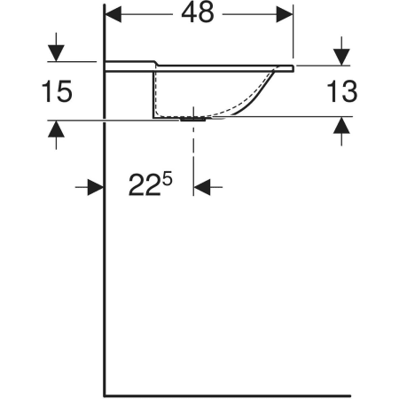 Xeno² Möbelwaschtisch: B=160cm, T=48cm, Hahnloch=links und rechts, Überlauf=ohne, weiß / matt