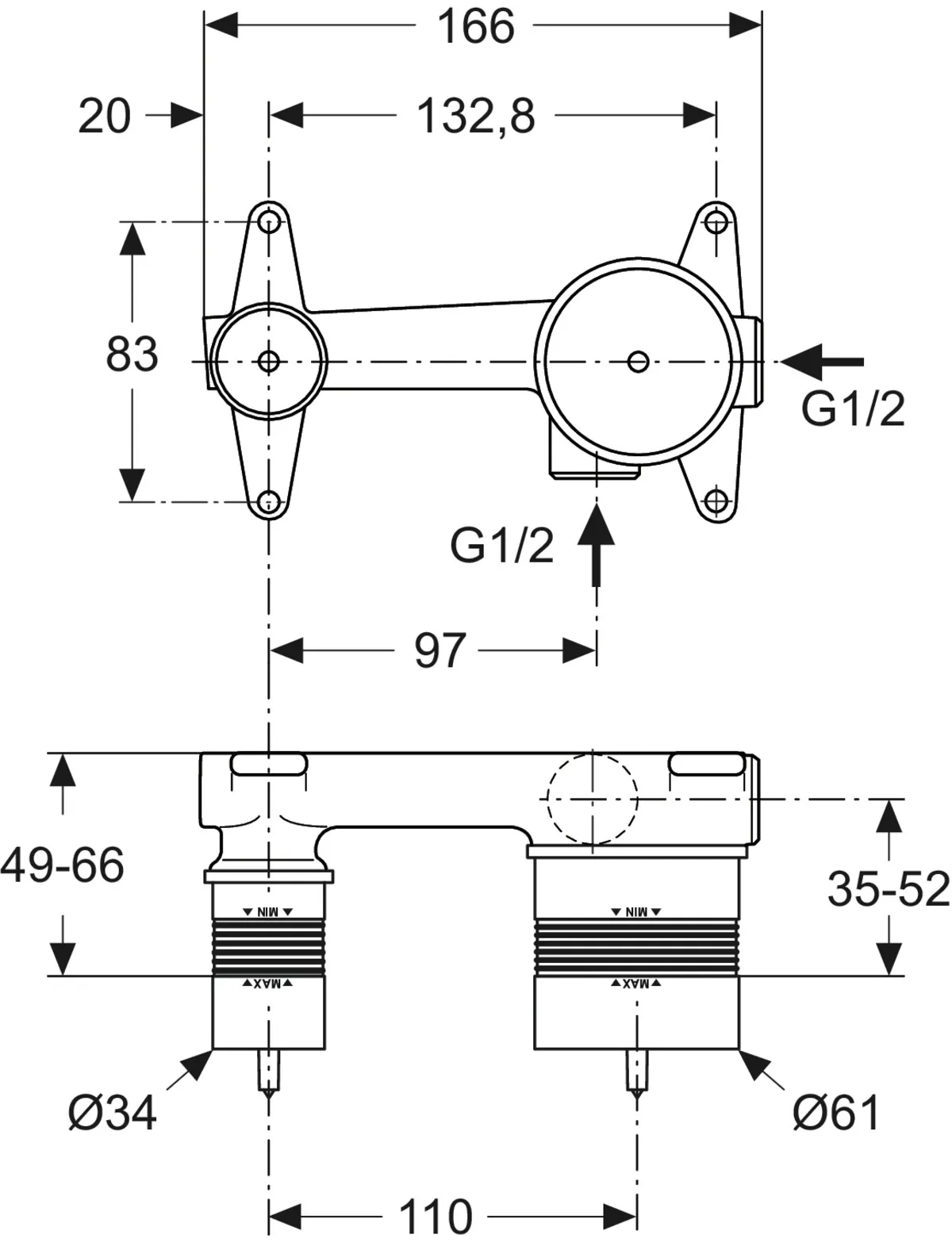 Ideal Standard Unterputz-Armatur „Unterputz-Bausatz1“