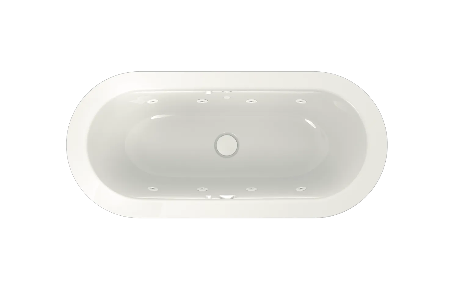 Bette Whirlsystem B380 - Weiße Messing-Badewanne mit Luftdosierung und 8 Düsen
