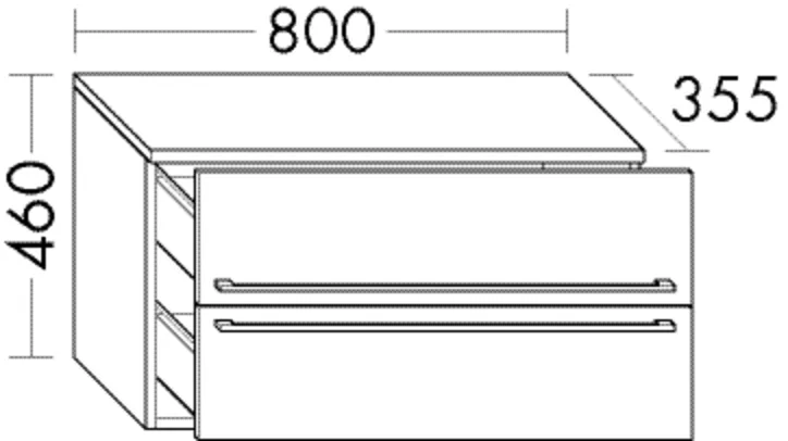 burgbad Hochschrank „bel“ 840 × 460 × 390 mm in Marone Dekor Trüffel