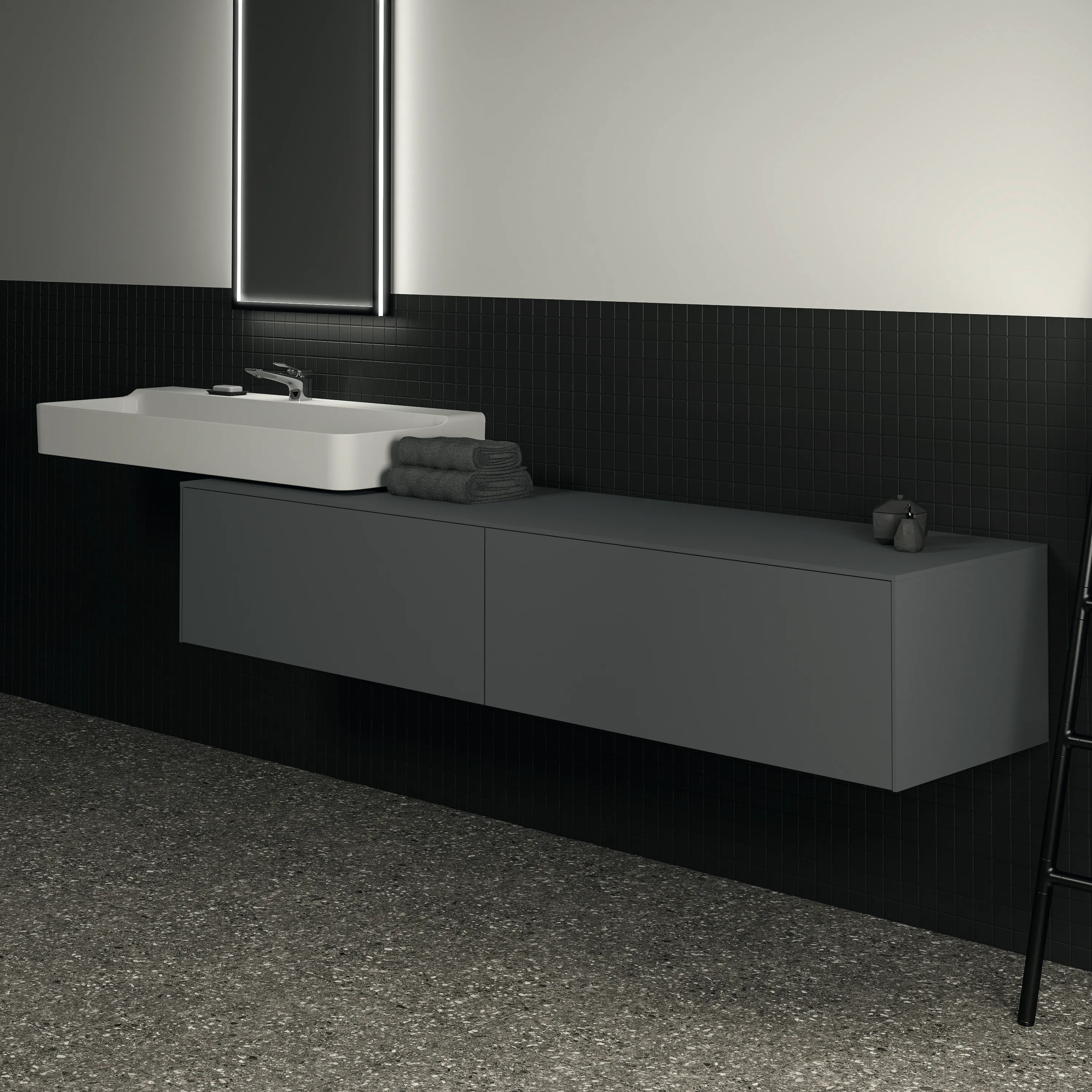 Ideal Standard Waschtischunterschrank Conca, 2 Auszüge, anthrazit Ideal Standard Waschtischunterschrank Conca, 2 Auszüge, anthrazit