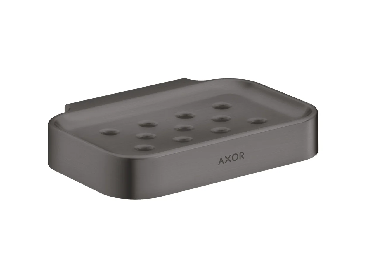 Hansgrohe AXOR Universal Circular Seifenschale Brushed Black Chrome Wandmontage mit Befestigungsmaterial verdeckte Befestigung Bohrabstand 35 mm Durchmesser Bohrloch 6 mm