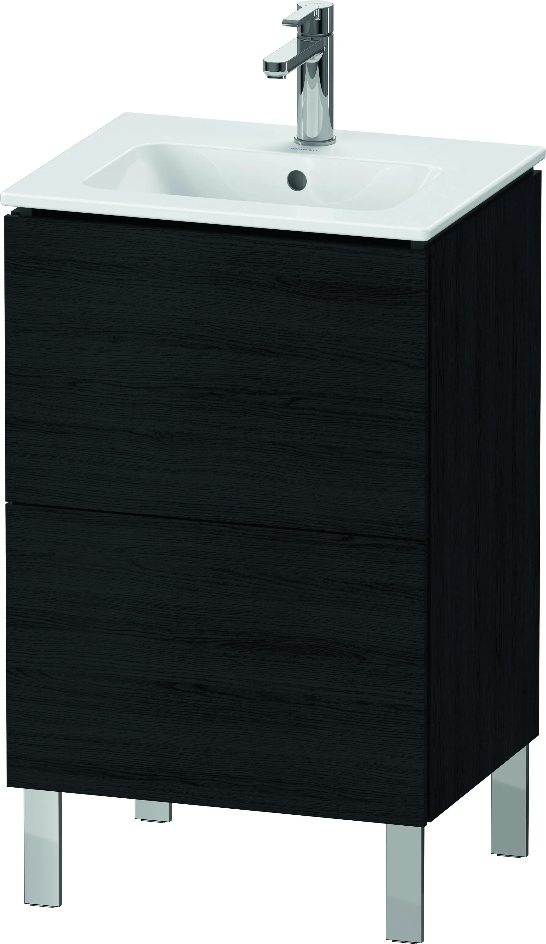 Duravit Waschtischunterschrank bodenstehend „L-Cube“ 52 × 70,4 × 42,1 cm Eiche Schwarz