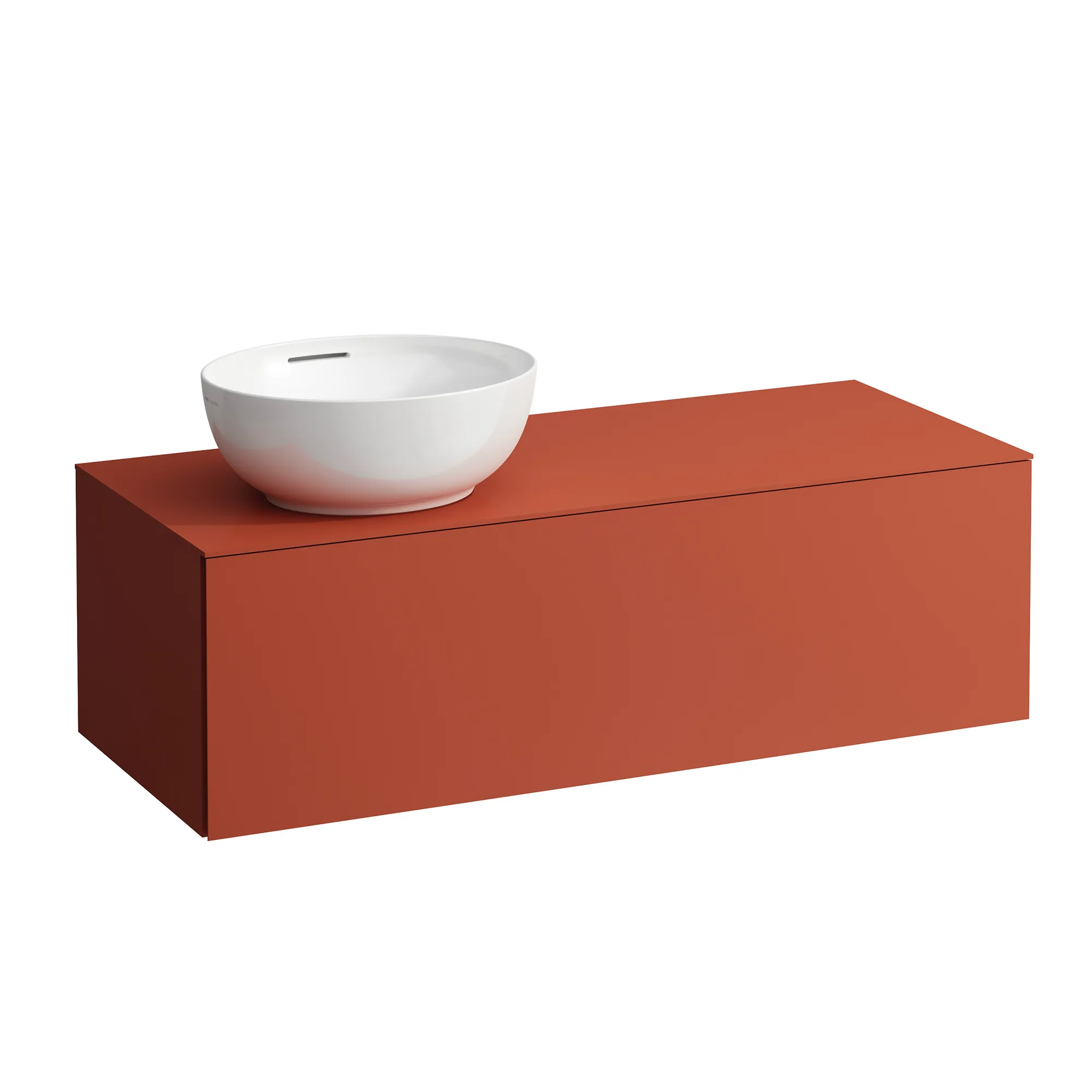 Laufen Schubladenelement „Ilbagnoalessi“ 1200 × 370 × 500 mm Terracotta, ohne Hahnlochbohrung, links