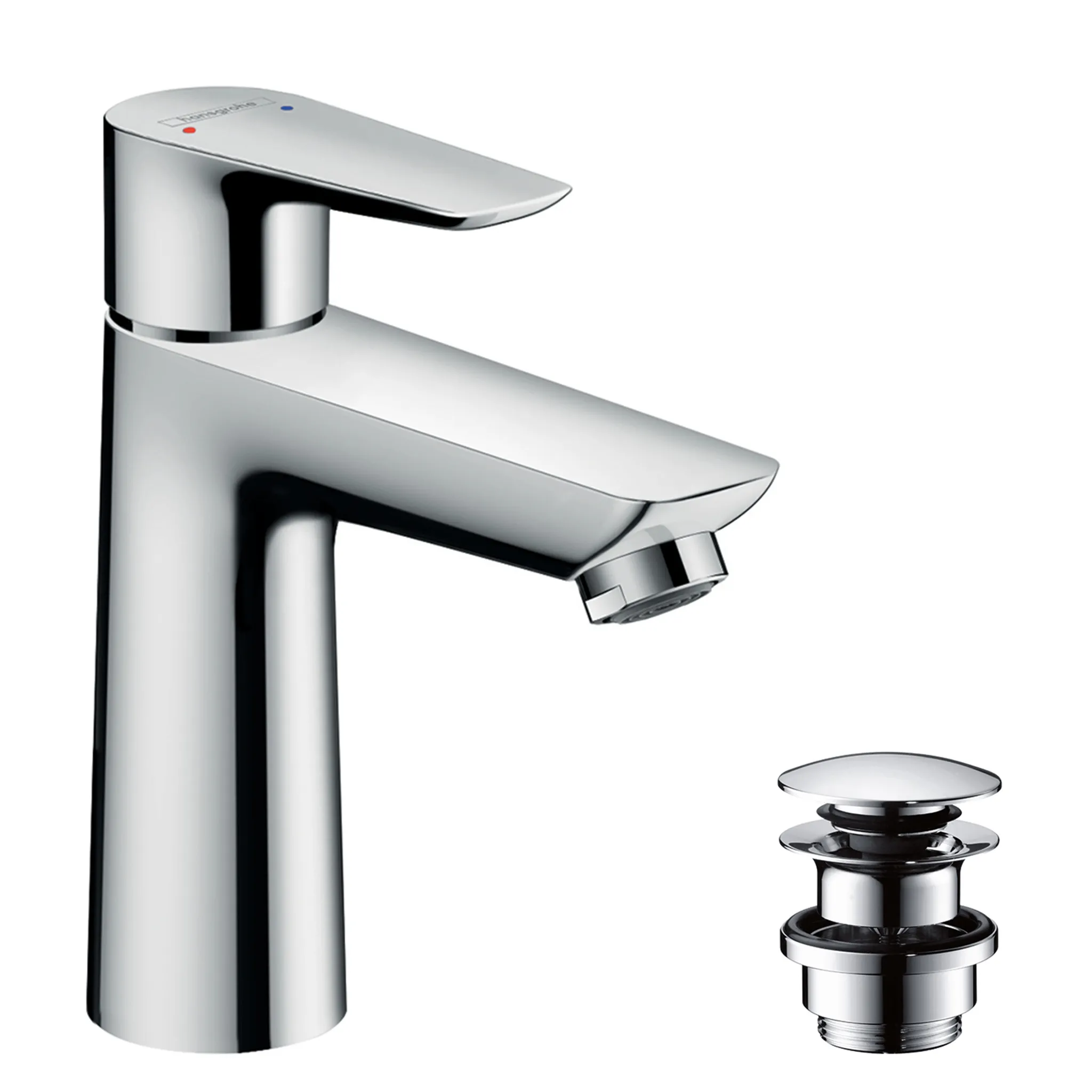 Waschtischmischer 110 Talis E mit Push-Open Ablaufgarnitur chrom