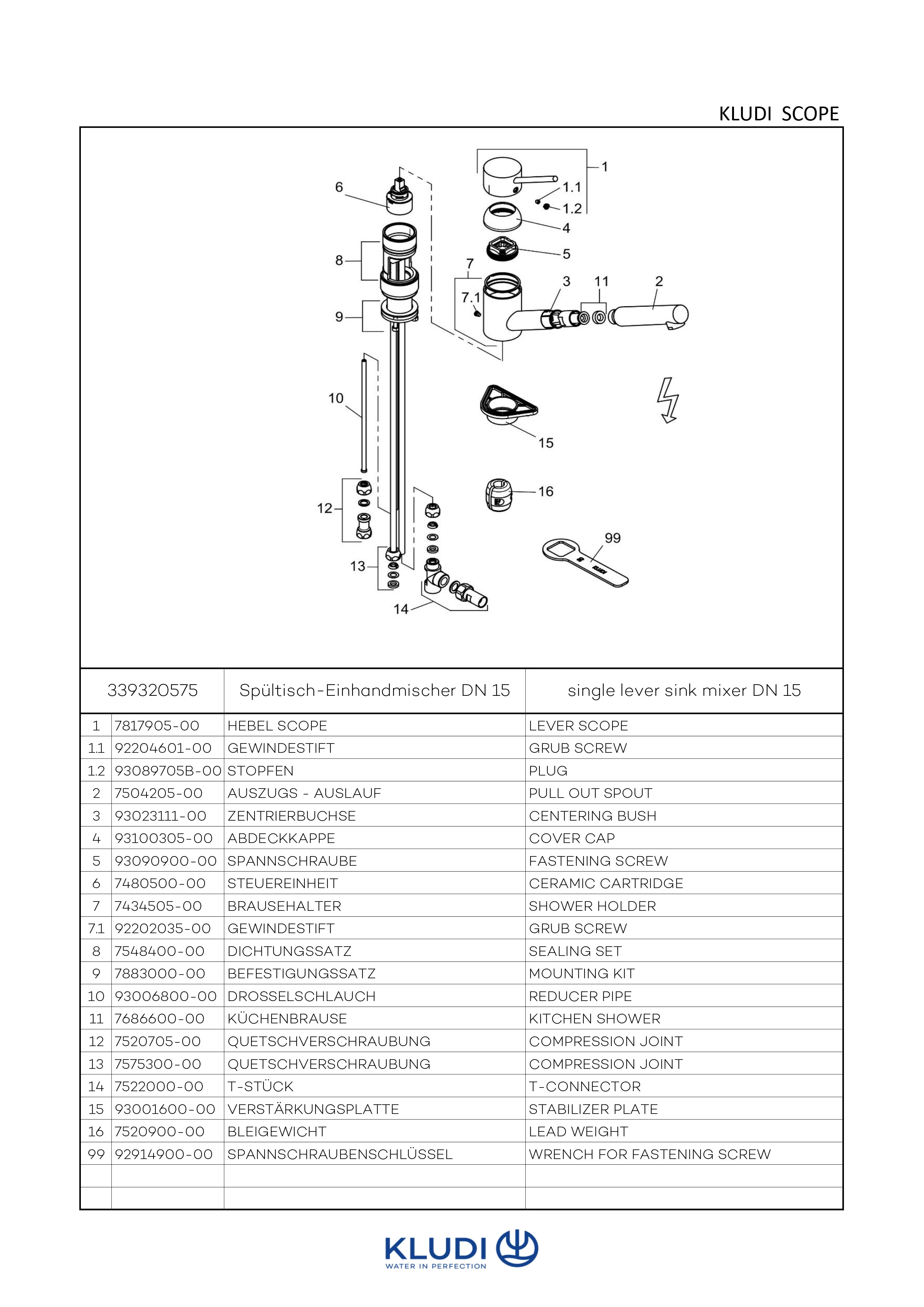 SCOPE SpültischEHM/ND DN 15 Herausziehb. Auslauf chrom SCOPE SpültischEHM/ND DN 15 Herausziehb. Auslauf chrom